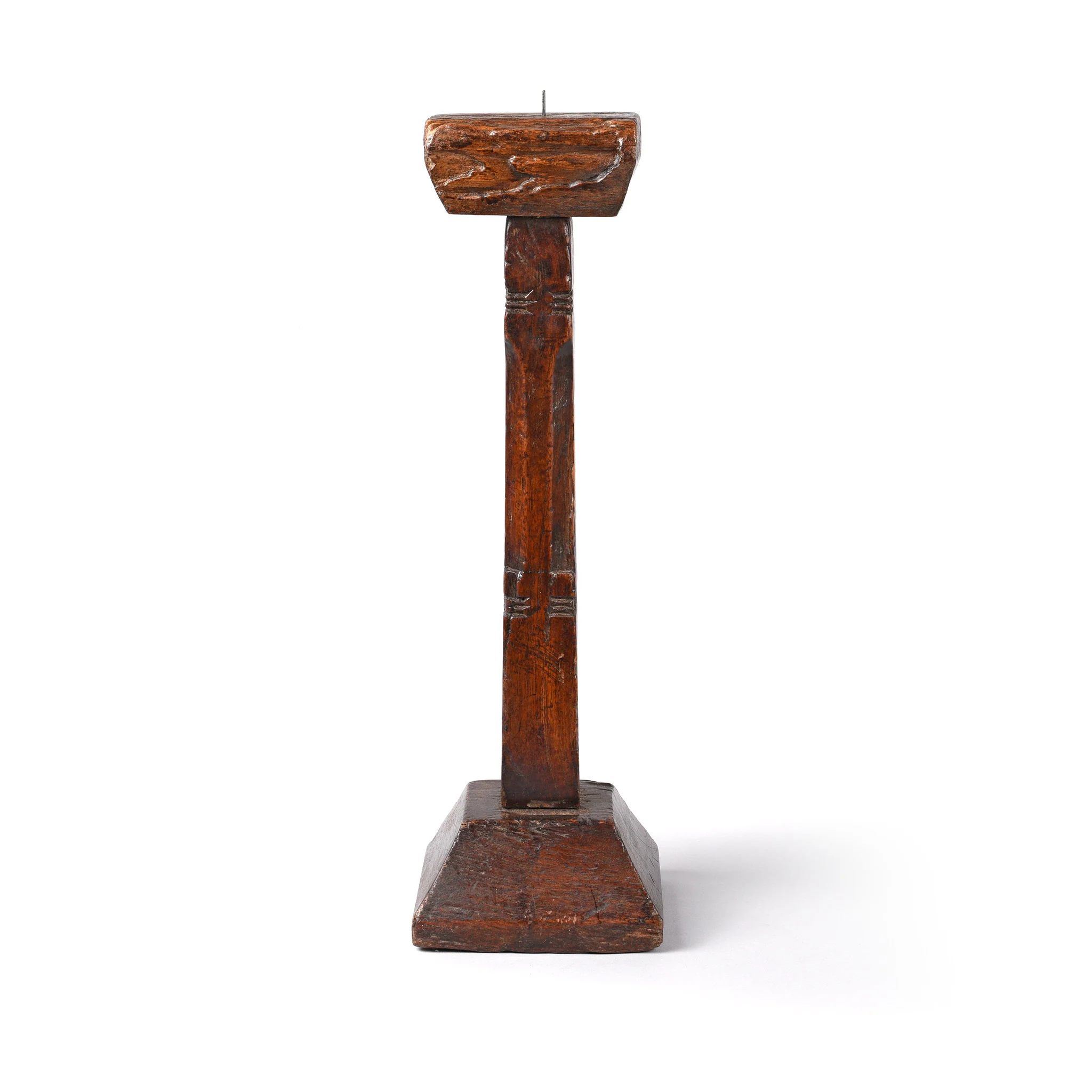 Teak Tribal Candlestick from Banswara - 19thC