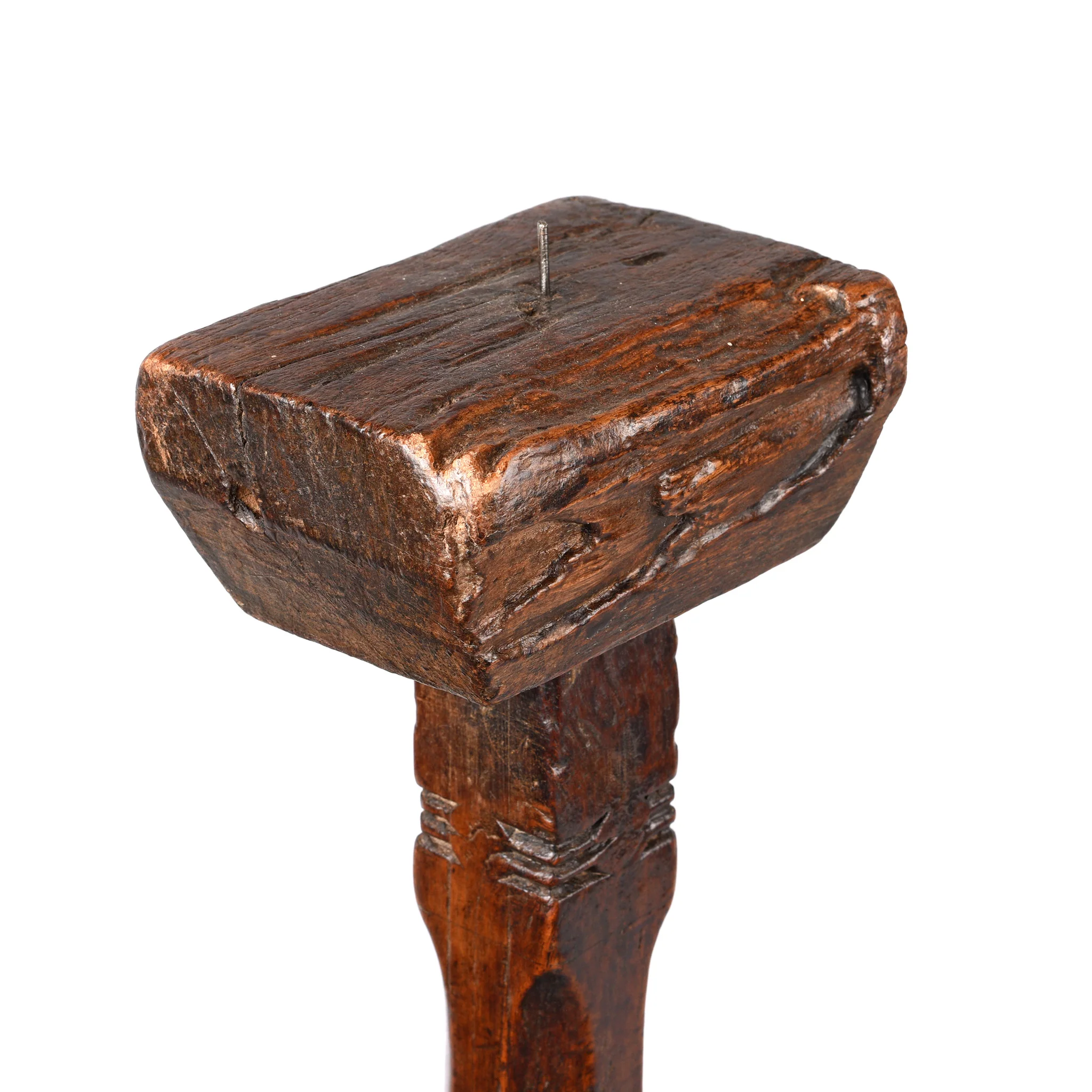 Teak Tribal Candlestick from Banswara - 19thC - Image 3