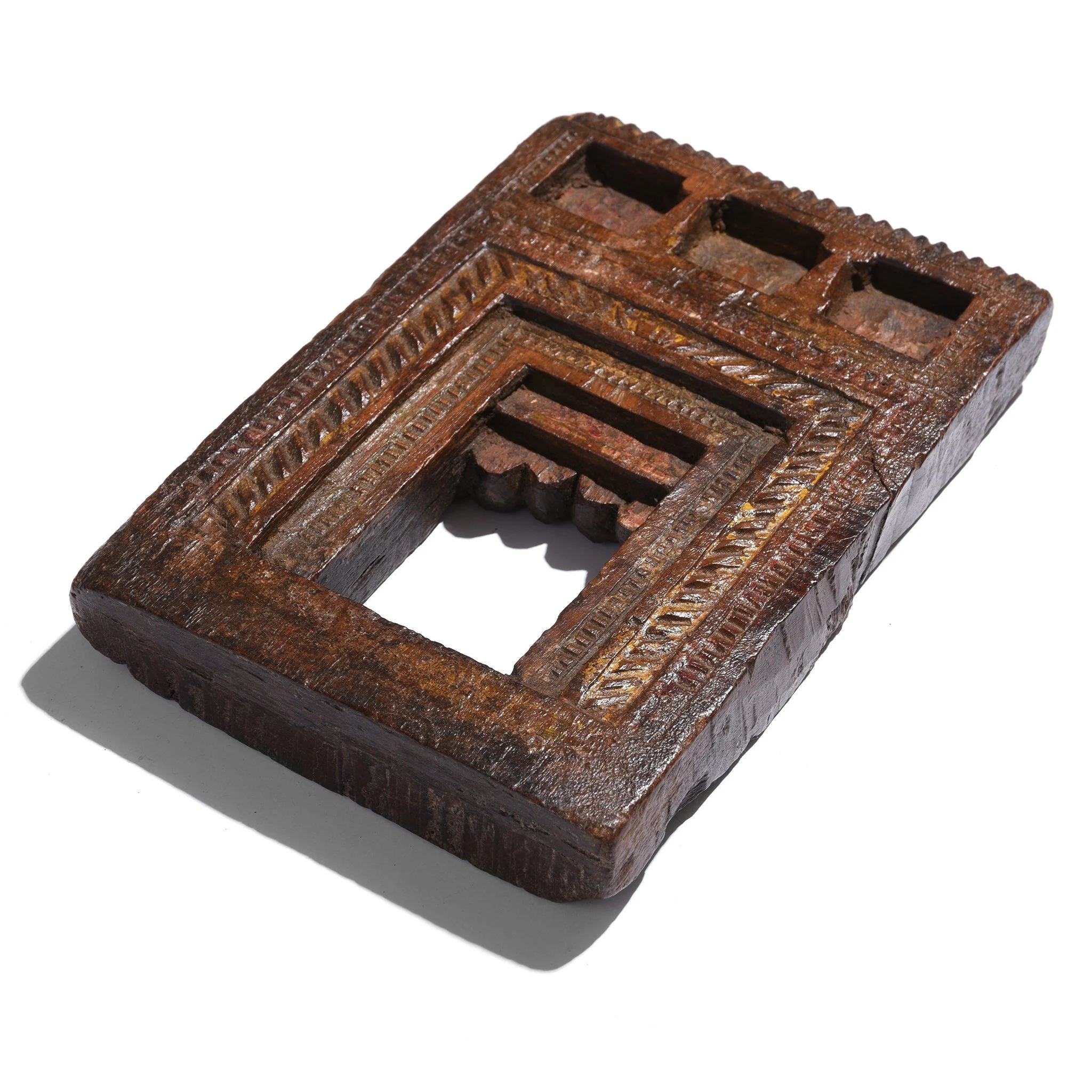 Carved Teak Votive Panel from Andra Pradesh - 19thC - Image 2