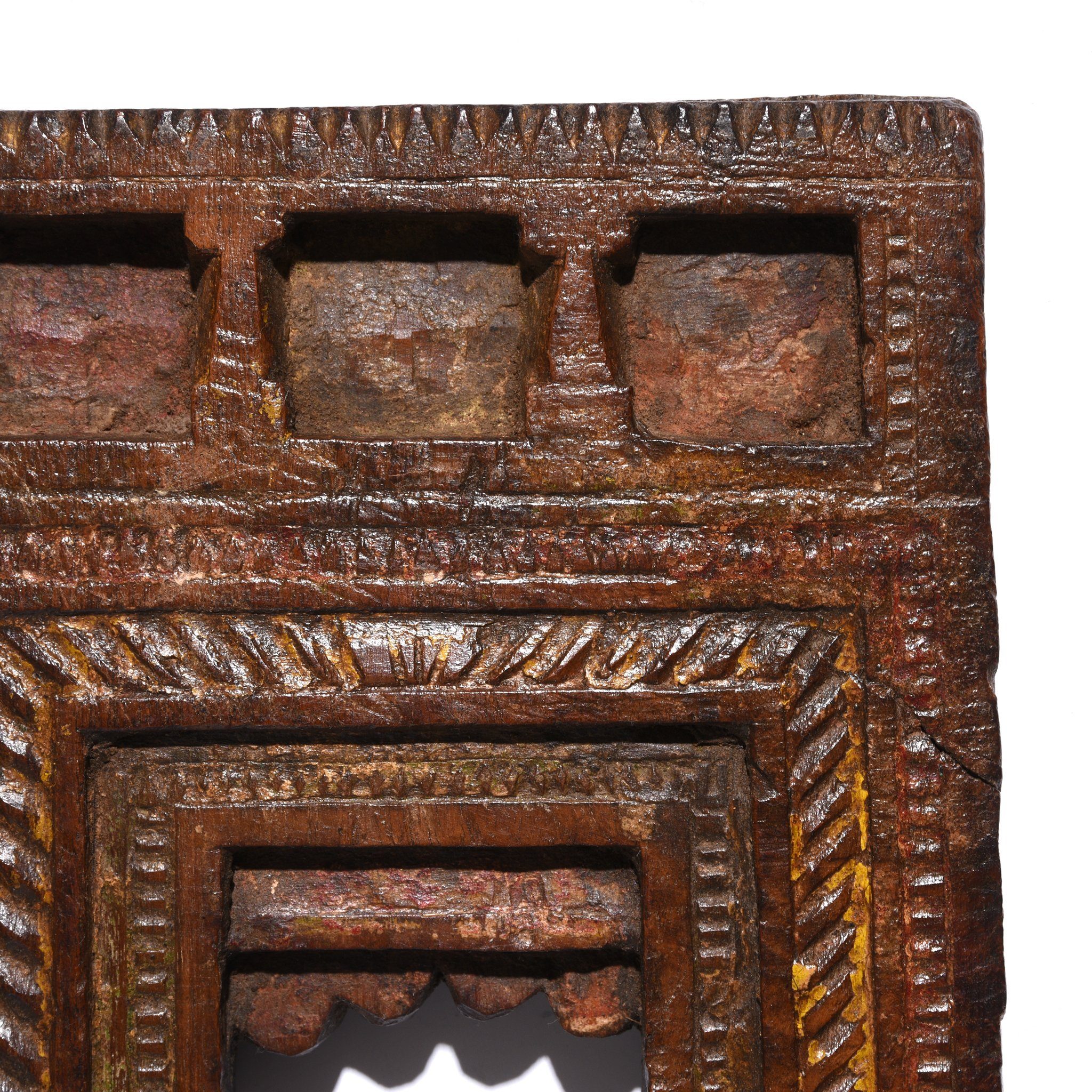Carved Teak Votive Panel from Andra Pradesh - 19thC - Image 4