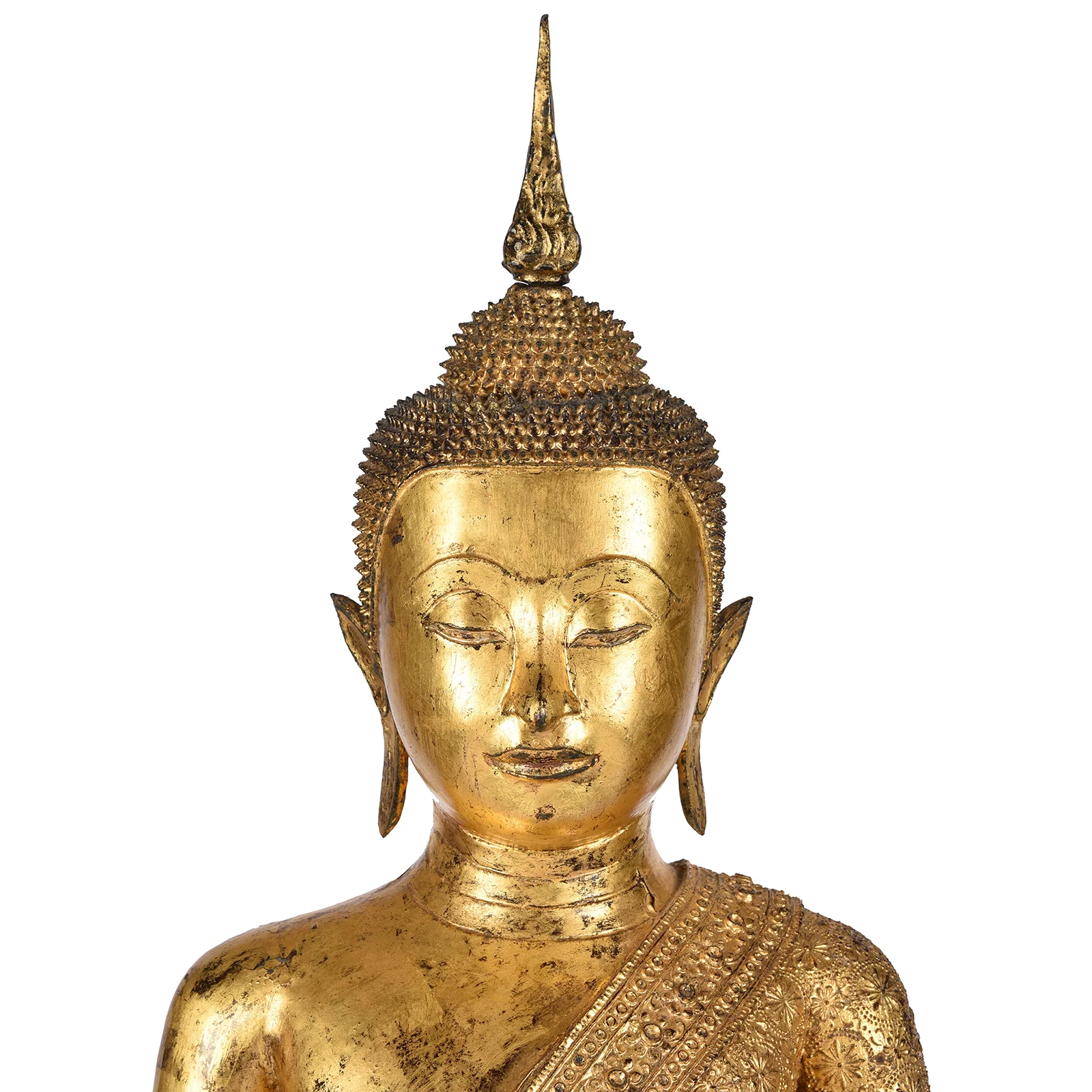 Large Thai Gilt Rattanakosin Sitting Buddha Statue - 19th Century - Image 5