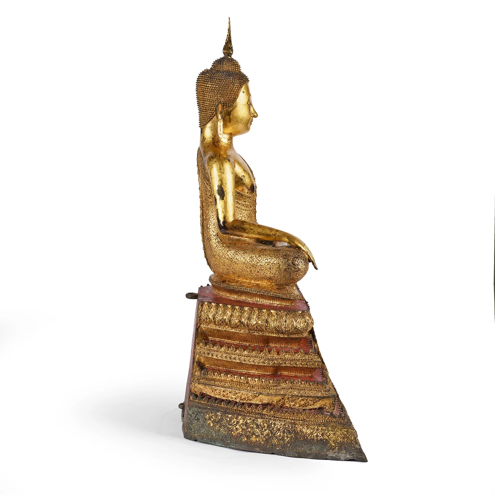 Large Thai Gilt Rattanakosin Sitting Buddha Statue - 19th Century - Image 6