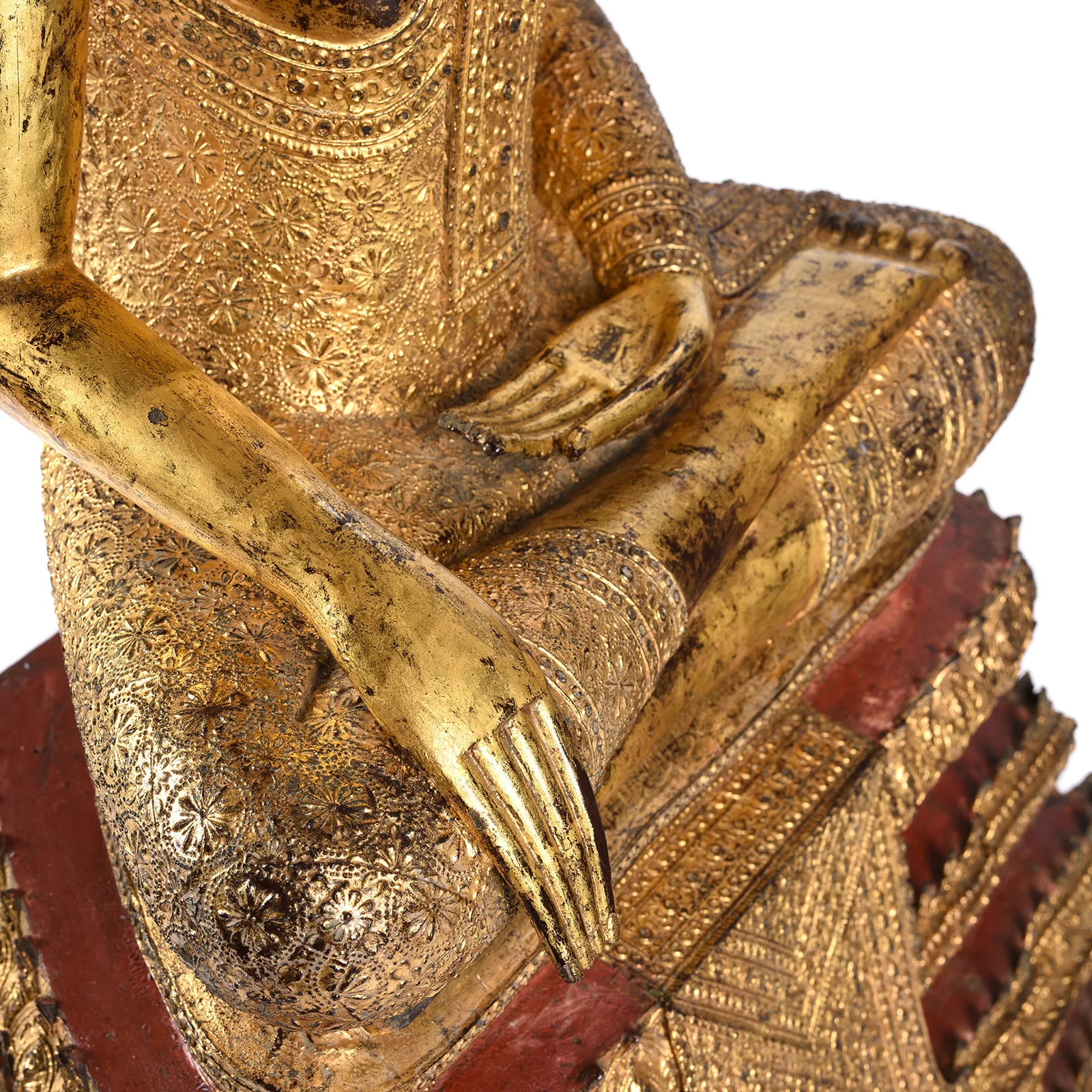 Large Thai Gilt Rattanakosin Sitting Buddha Statue - 19th Century - Image 8