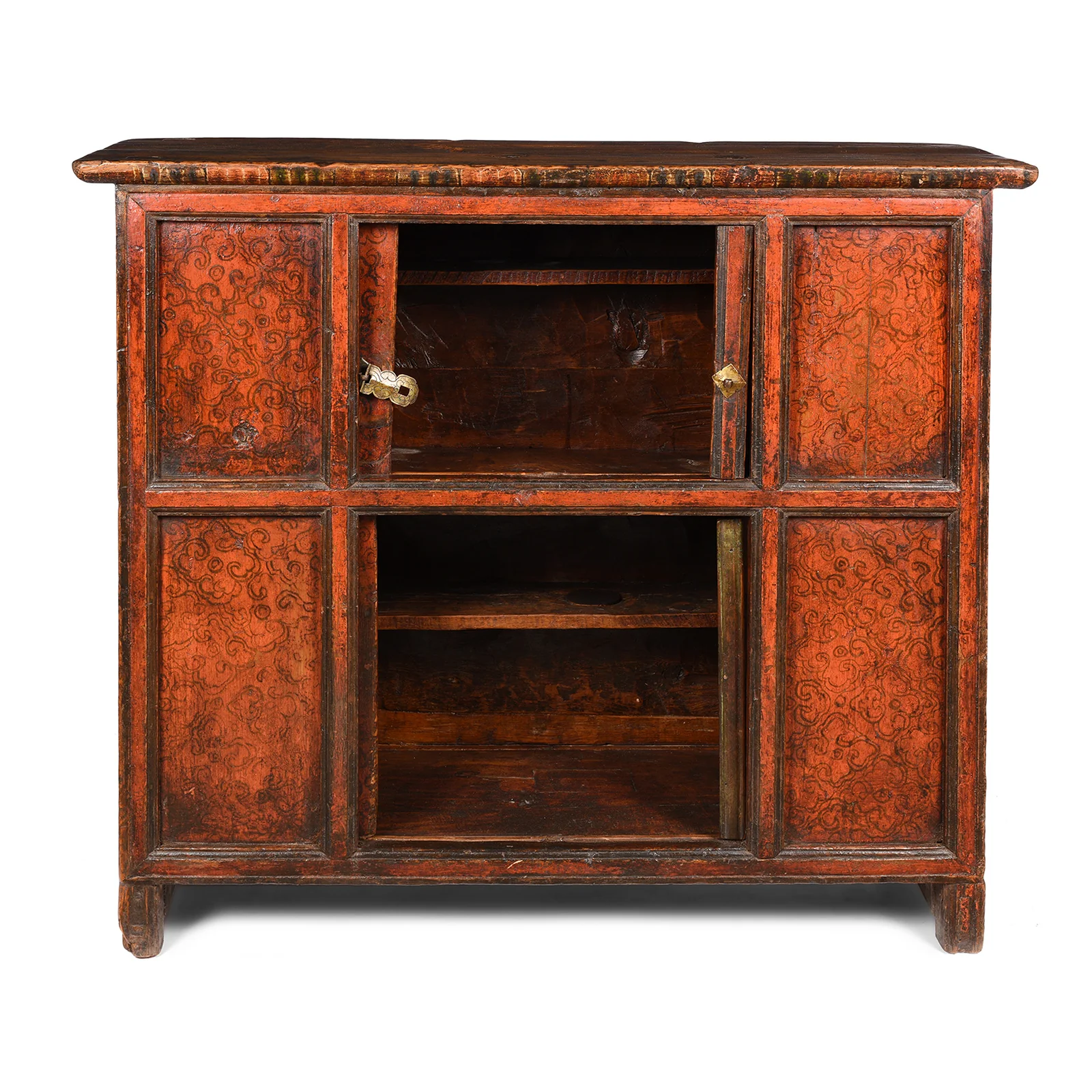 Tibetan Altar Cabinet With Original Painting - 19thC - Image 4