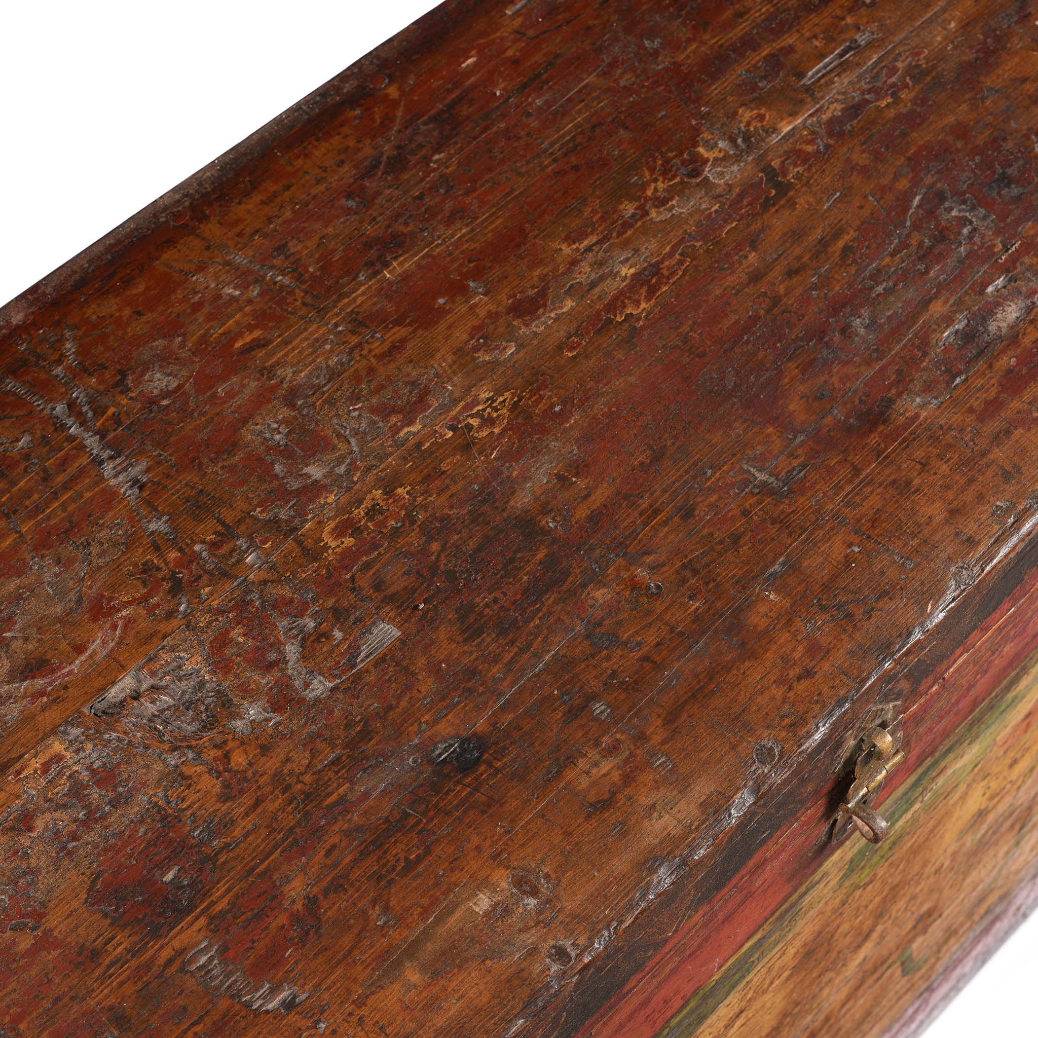 Tibetan Painted Chest of Güsh Khaan With Tiger - Late 18th Century - Image 9