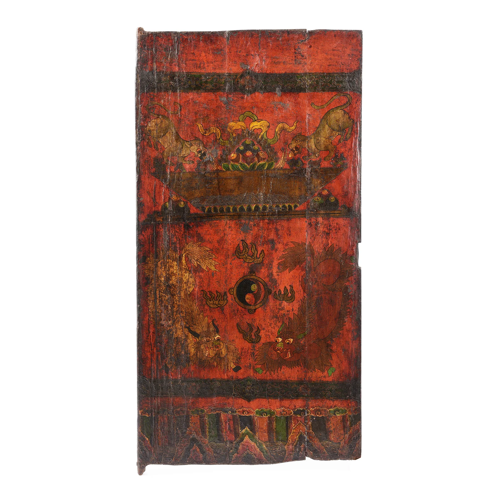 Tibetan Door With Original Paint - Ca 1920'S