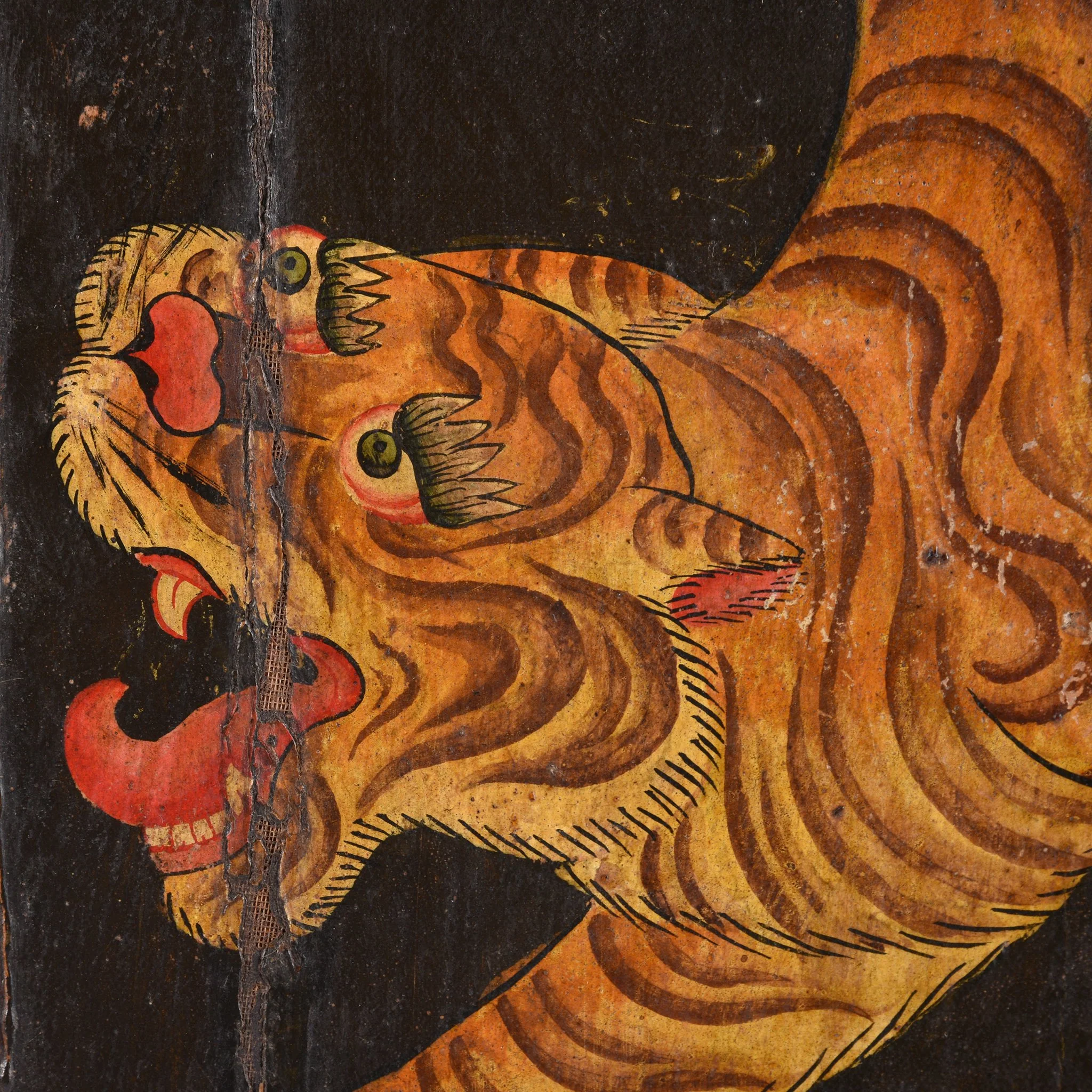 Tibetan Dragon Door Panel With Original Paint 75 - 100 Yrs Old - Image 4