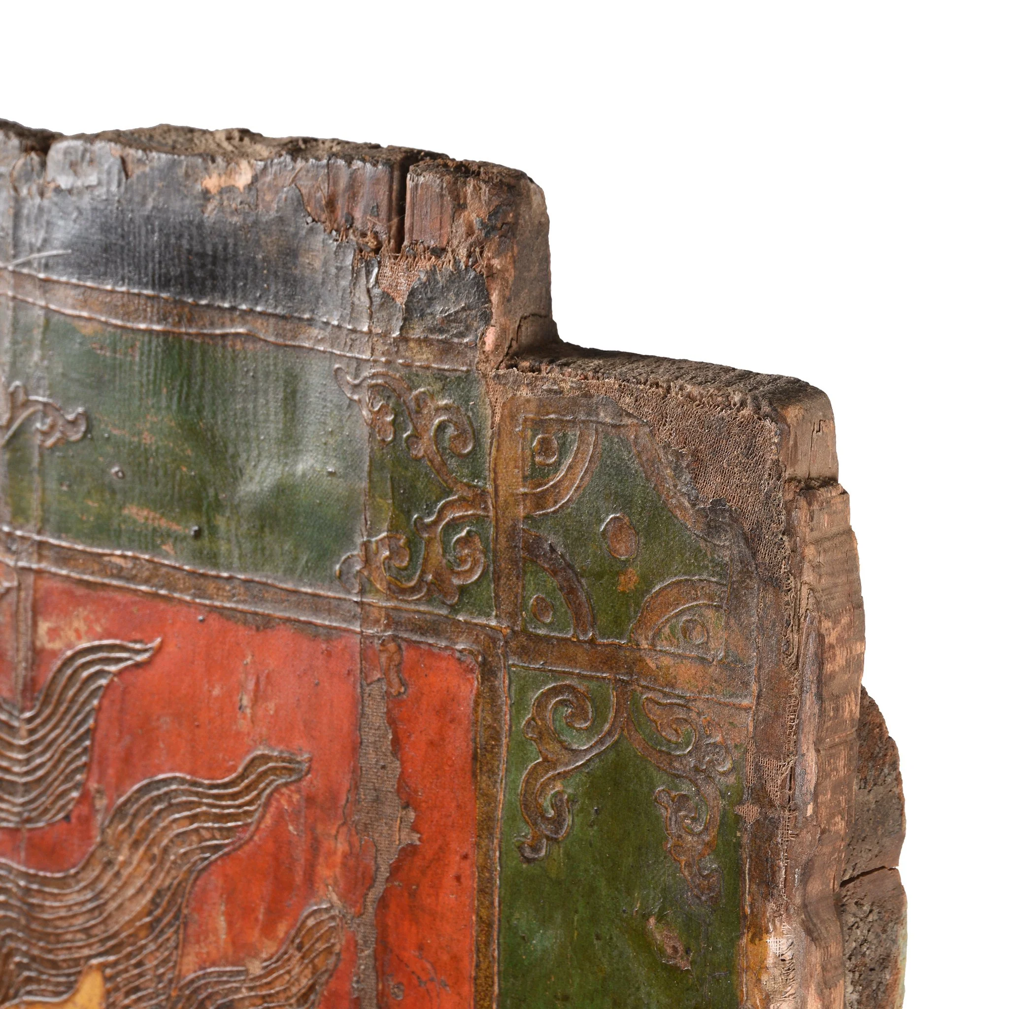 Tibetan Dragon Door Panel With Original Paint 75 - 100 Yrs Old - Image 6
