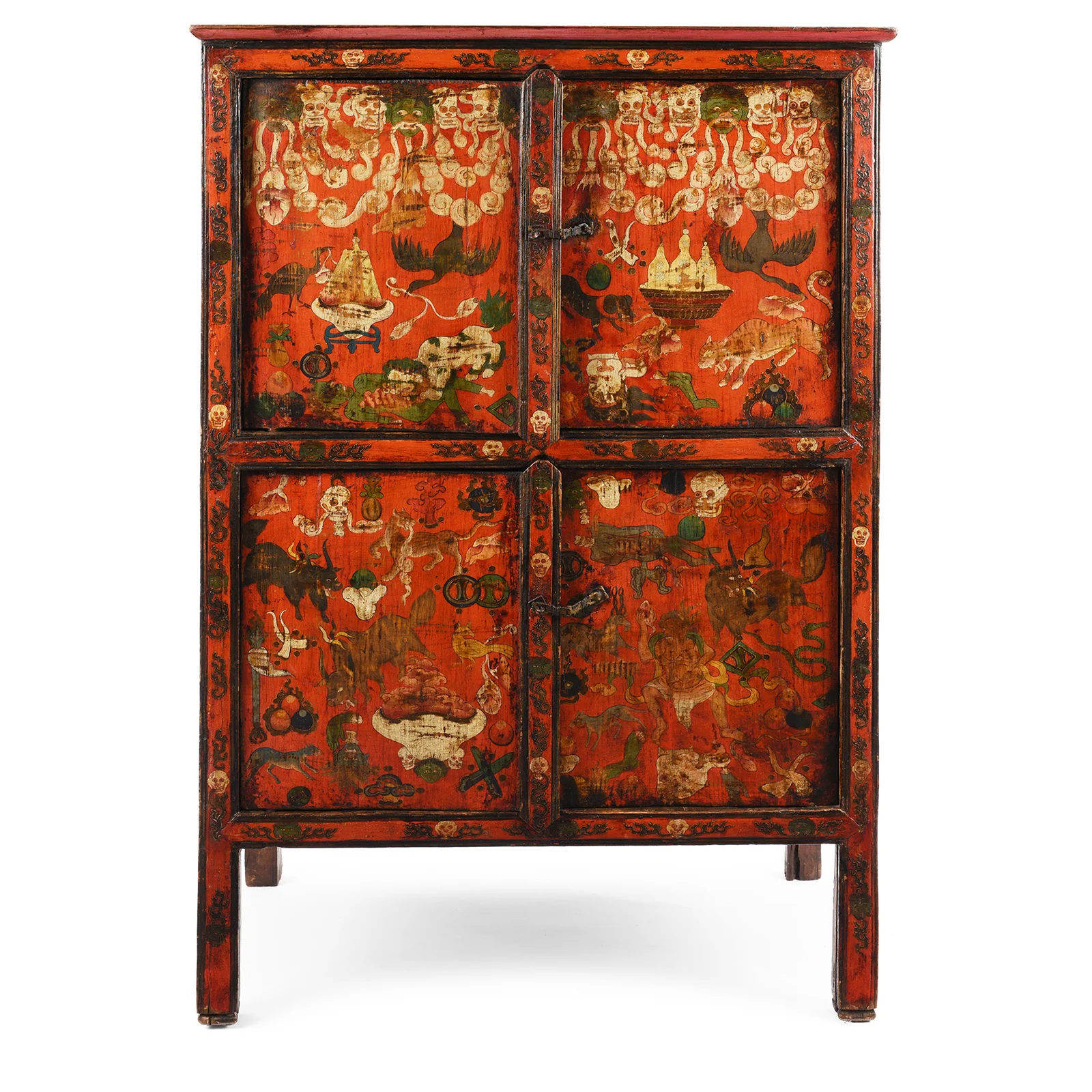Painted Tibetan Mahakala Torgam Cabinet - 18thC - Image 2