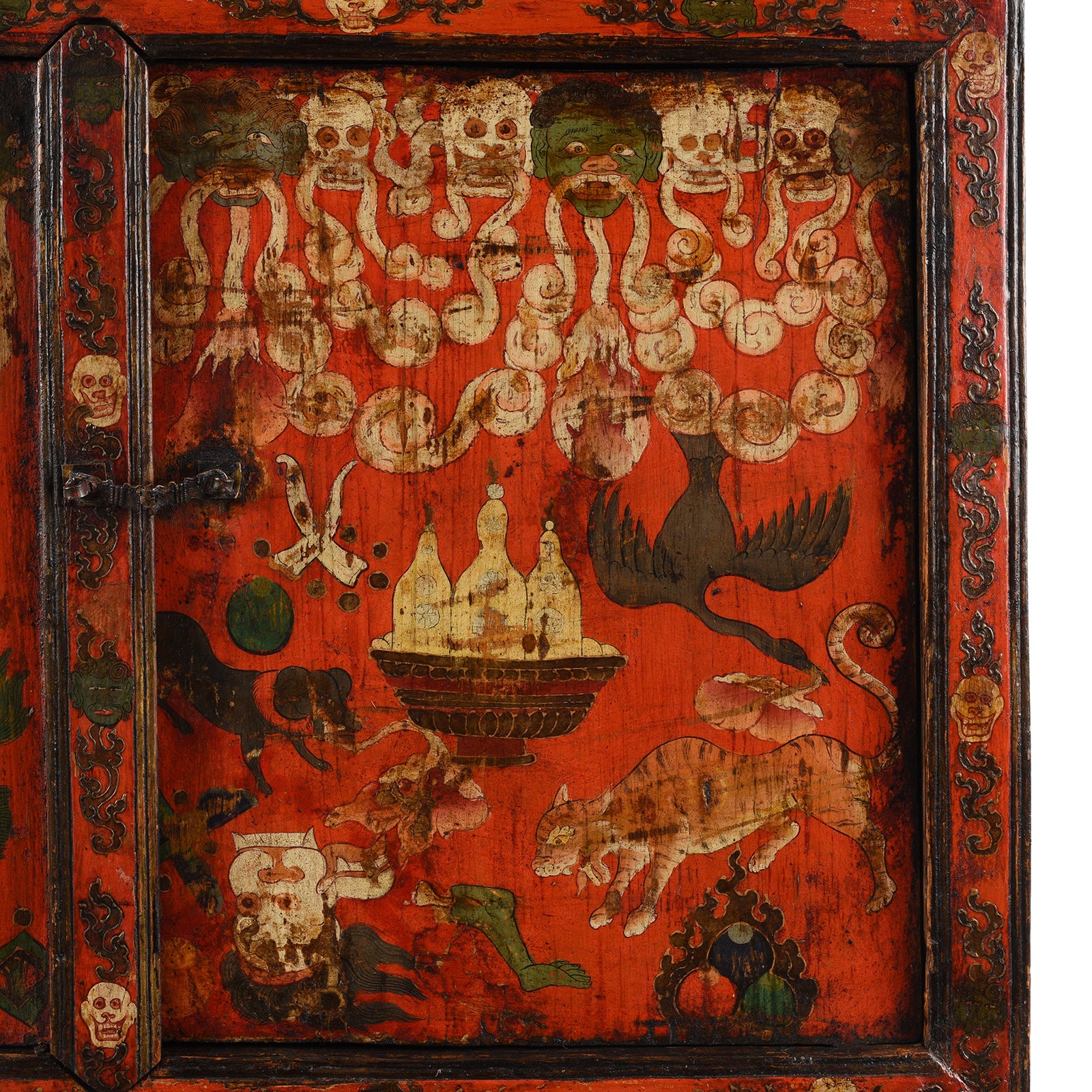 Painted Tibetan Mahakala Torgam Cabinet - 18thC - Image 7