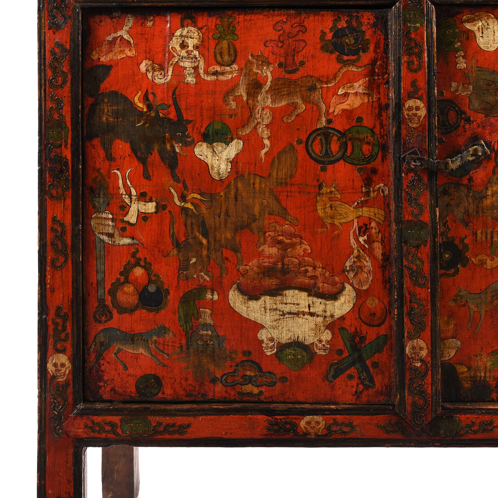 Painted Tibetan Mahakala Torgam Cabinet - 18thC - Image 8