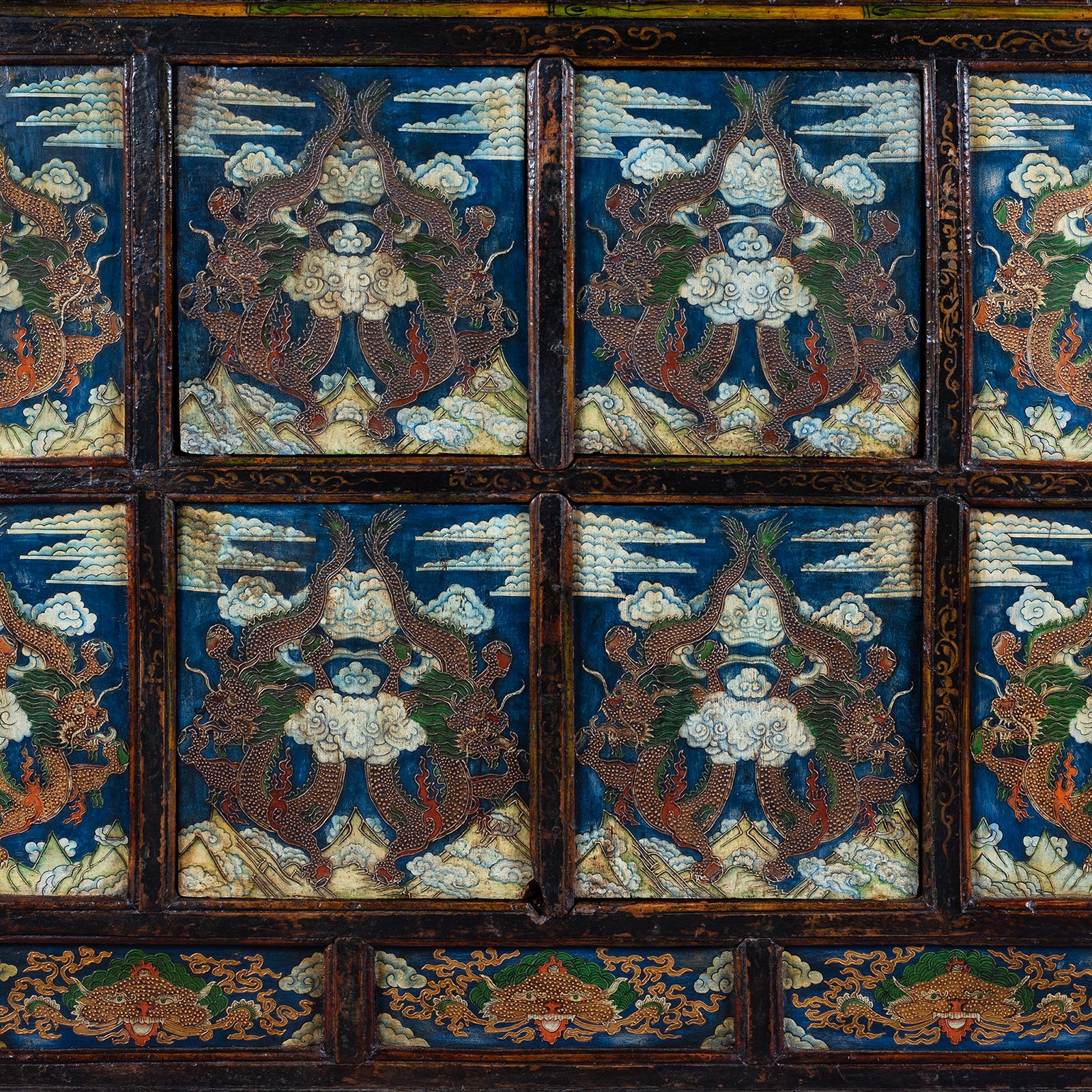 Tibetan Painted Altar Cabinet With Later Painting - Image 5