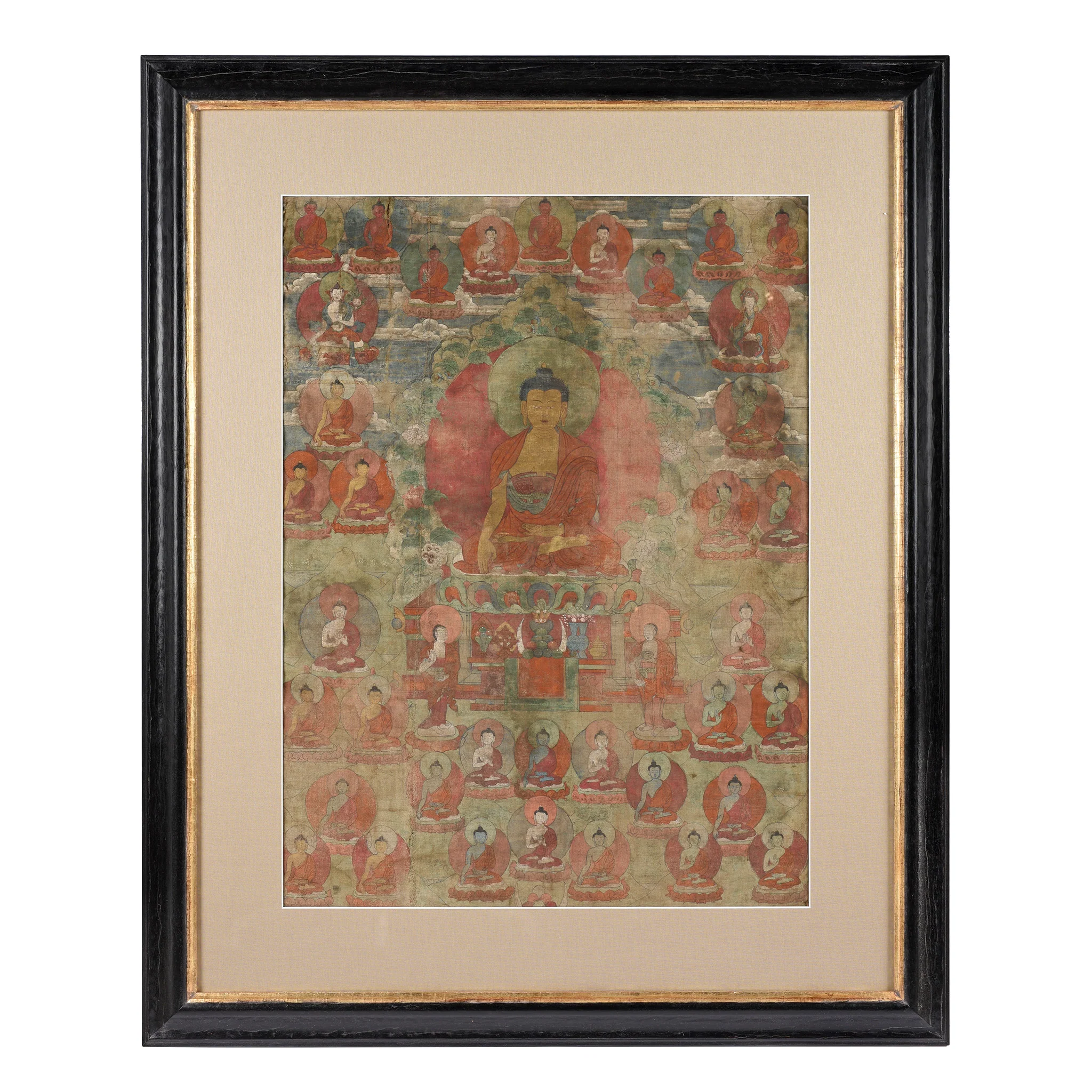 Tibetan Shakyamuni Buddha Thangka - 19thC
