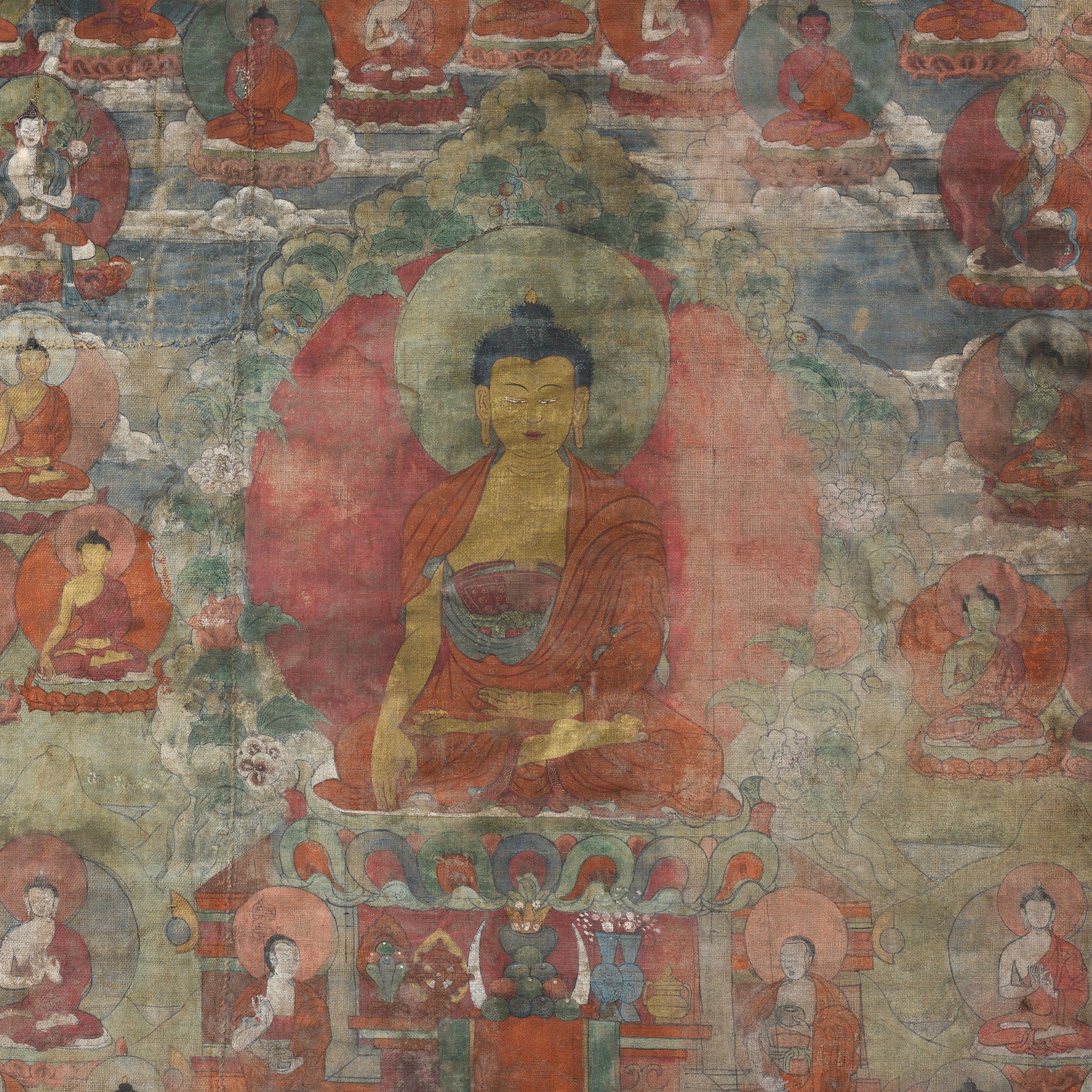 Tibetan Shakyamuni Buddha Thangka - 19thC - Image 3