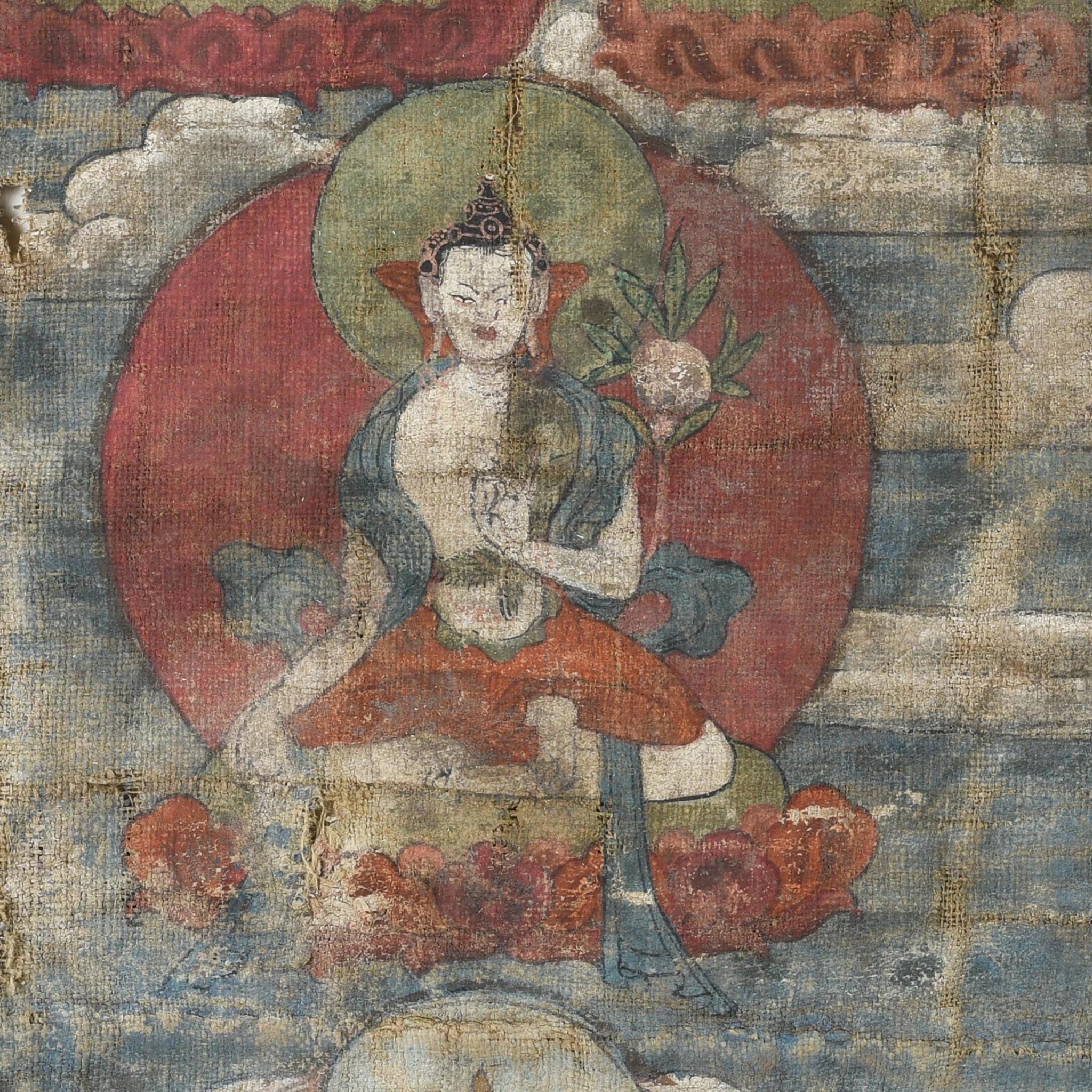 Tibetan Shakyamuni Buddha Thangka - 19thC - Image 4