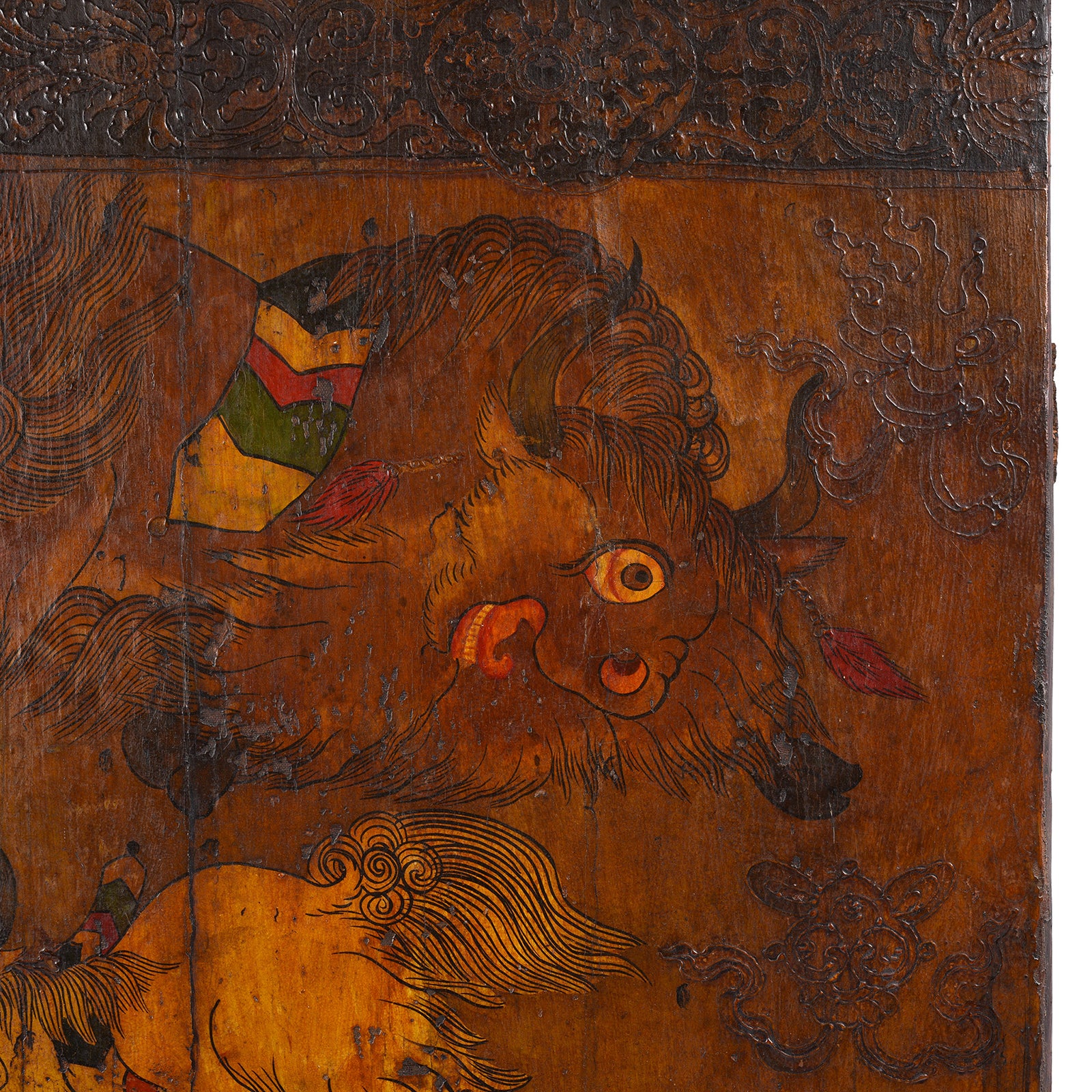 Tibetan Yak Door With Original Paint - Ca 1930 - Image 2