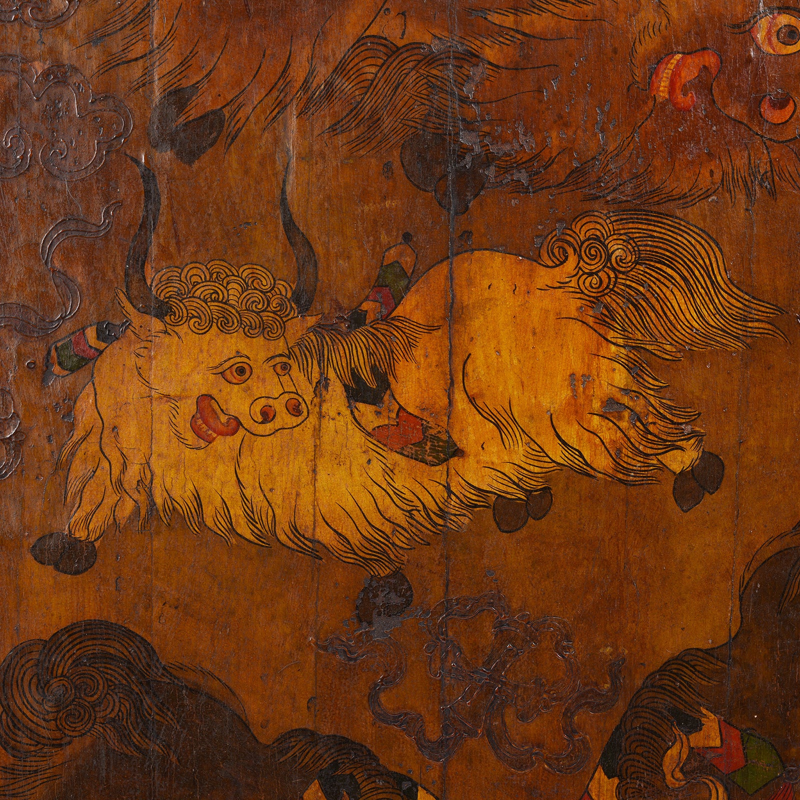 Tibetan Yak Door With Original Paint - Ca 1930 - Image 3