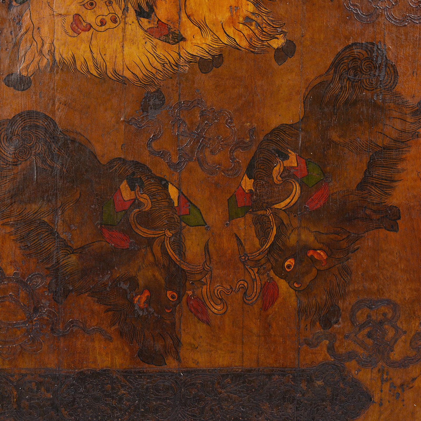Tibetan Yak Door With Original Paint - Ca 1930 - Image 4