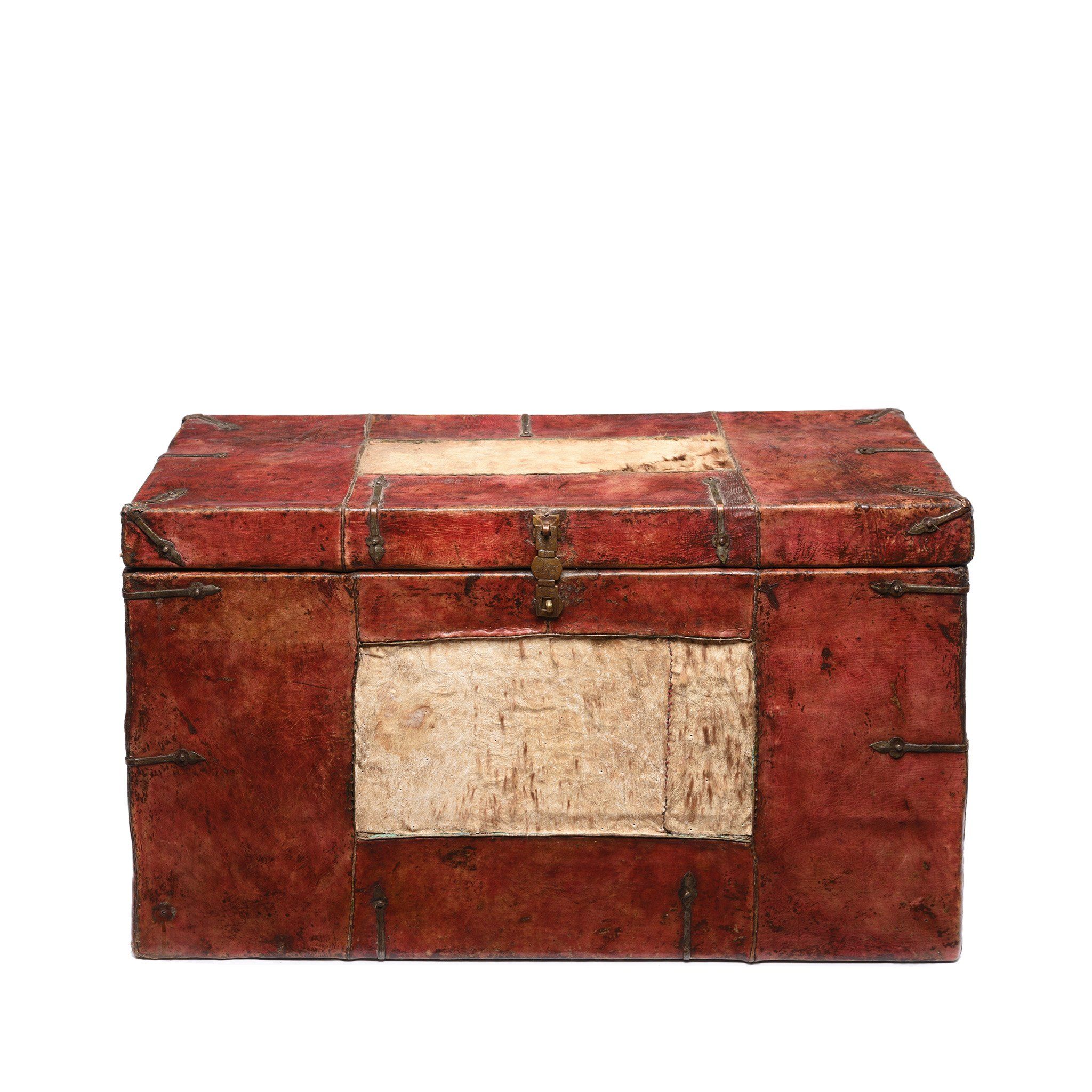 Tibetan Yak Leather Trunk from Tibet - 19thC