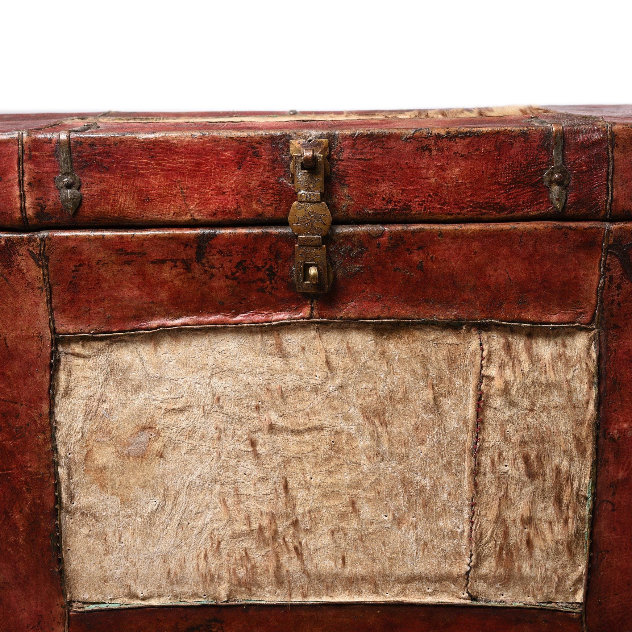 Tibetan Yak Leather Trunk from Tibet - 19thC - Image 6