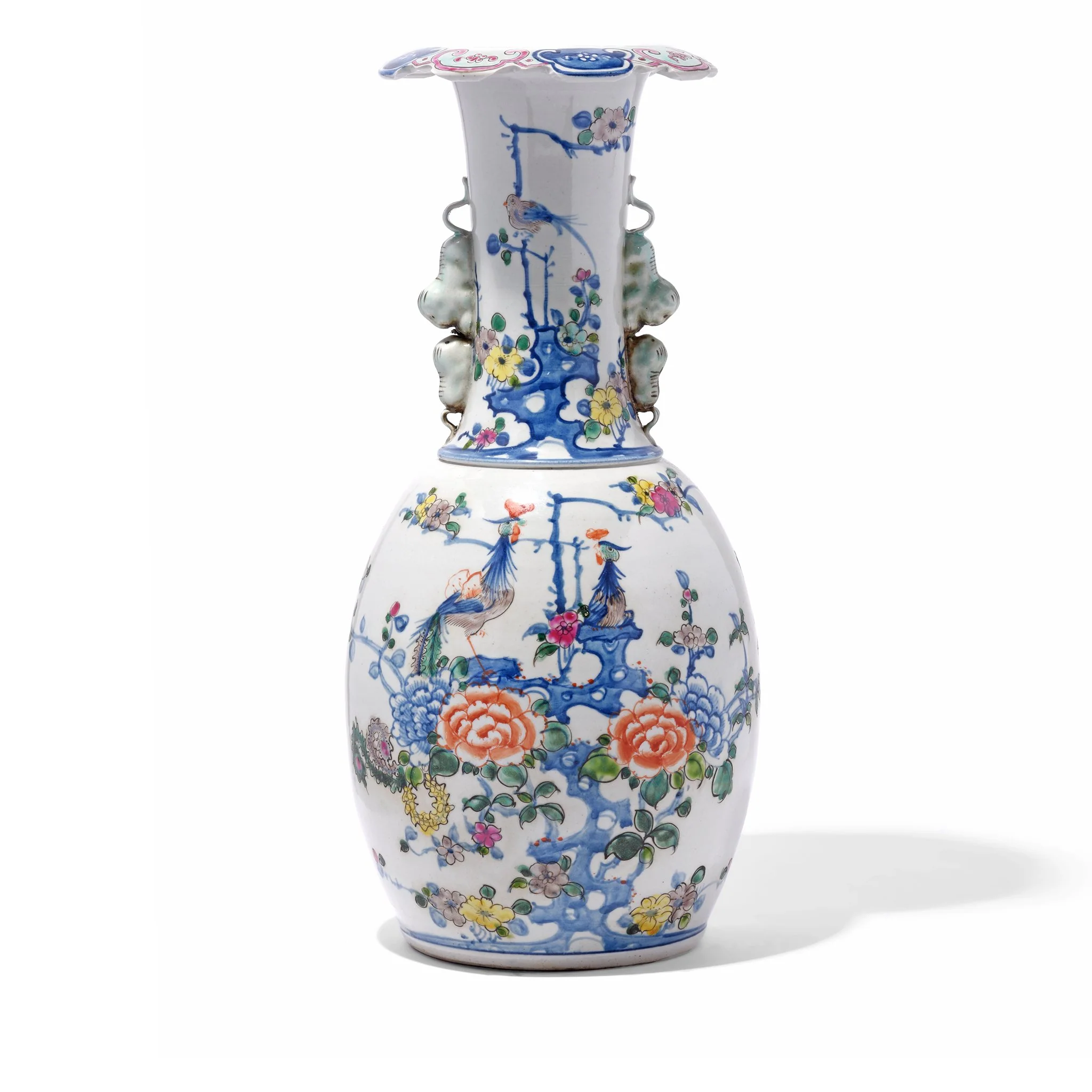 Transitional Wucai Porcelain Liuyeping Vase - Image 3