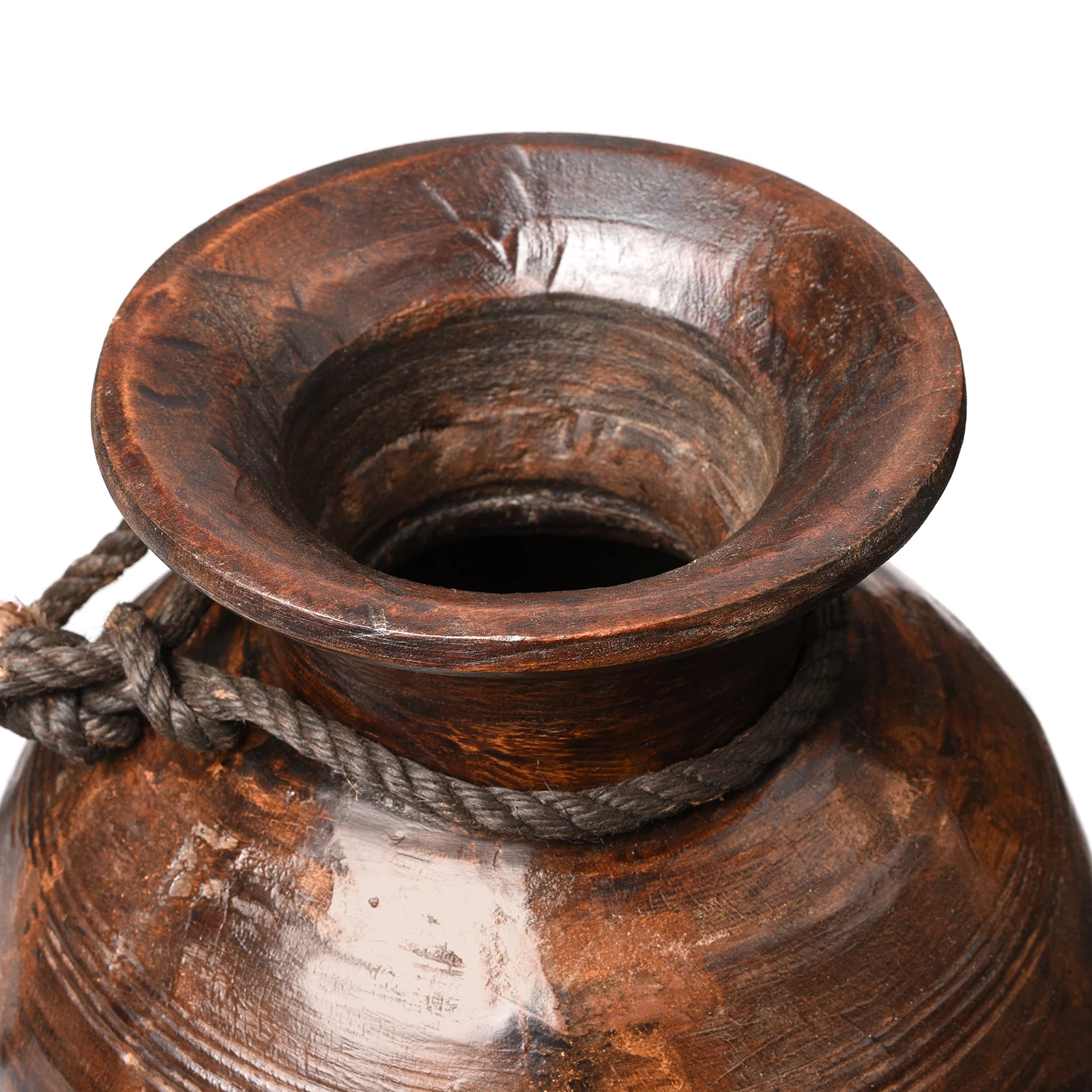 Turned Cedar Pot From Himachal Pradesh - Early 20thC - Image 3