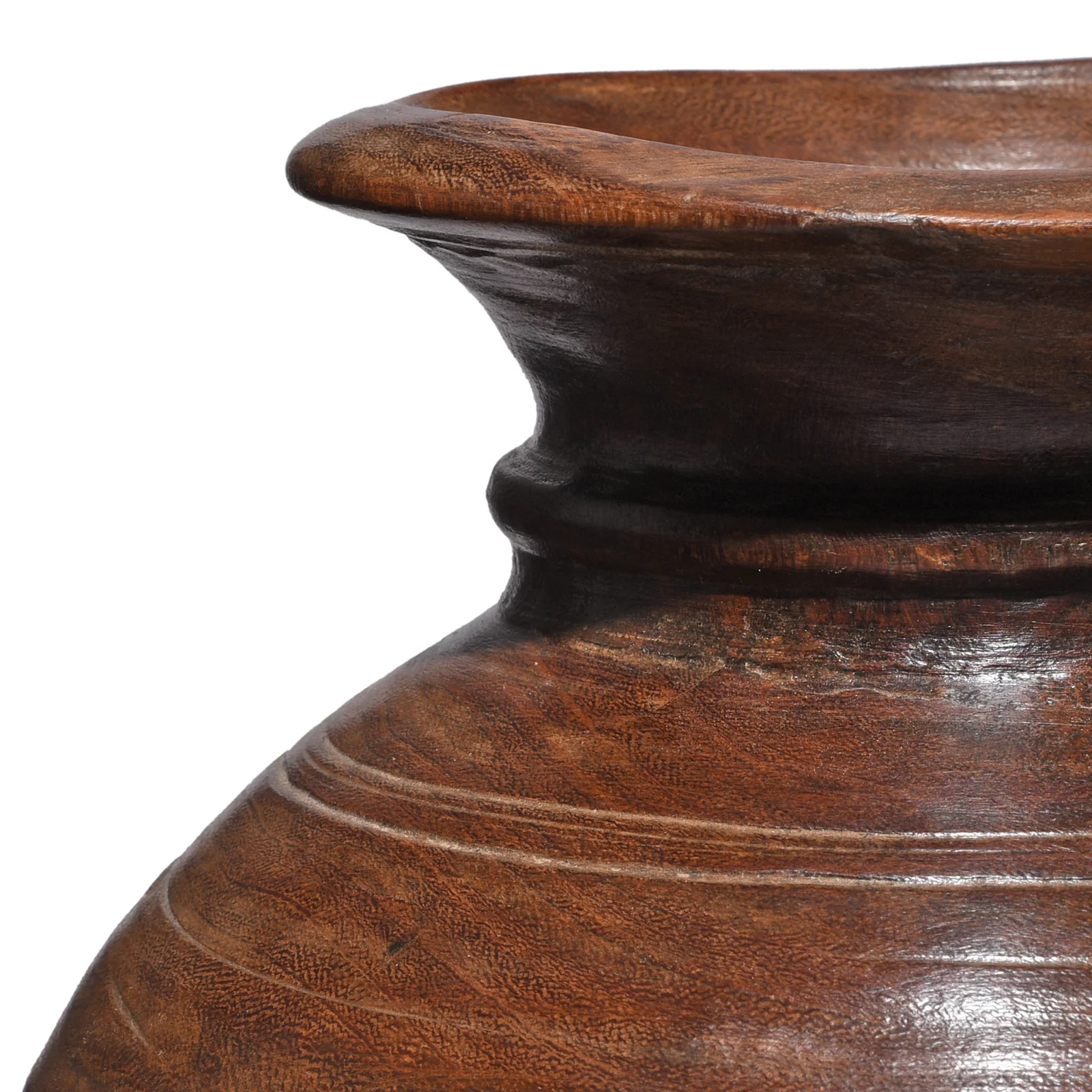 Turned Cedar Pot From Kullu Valley - Ca 1940's - Image 3
