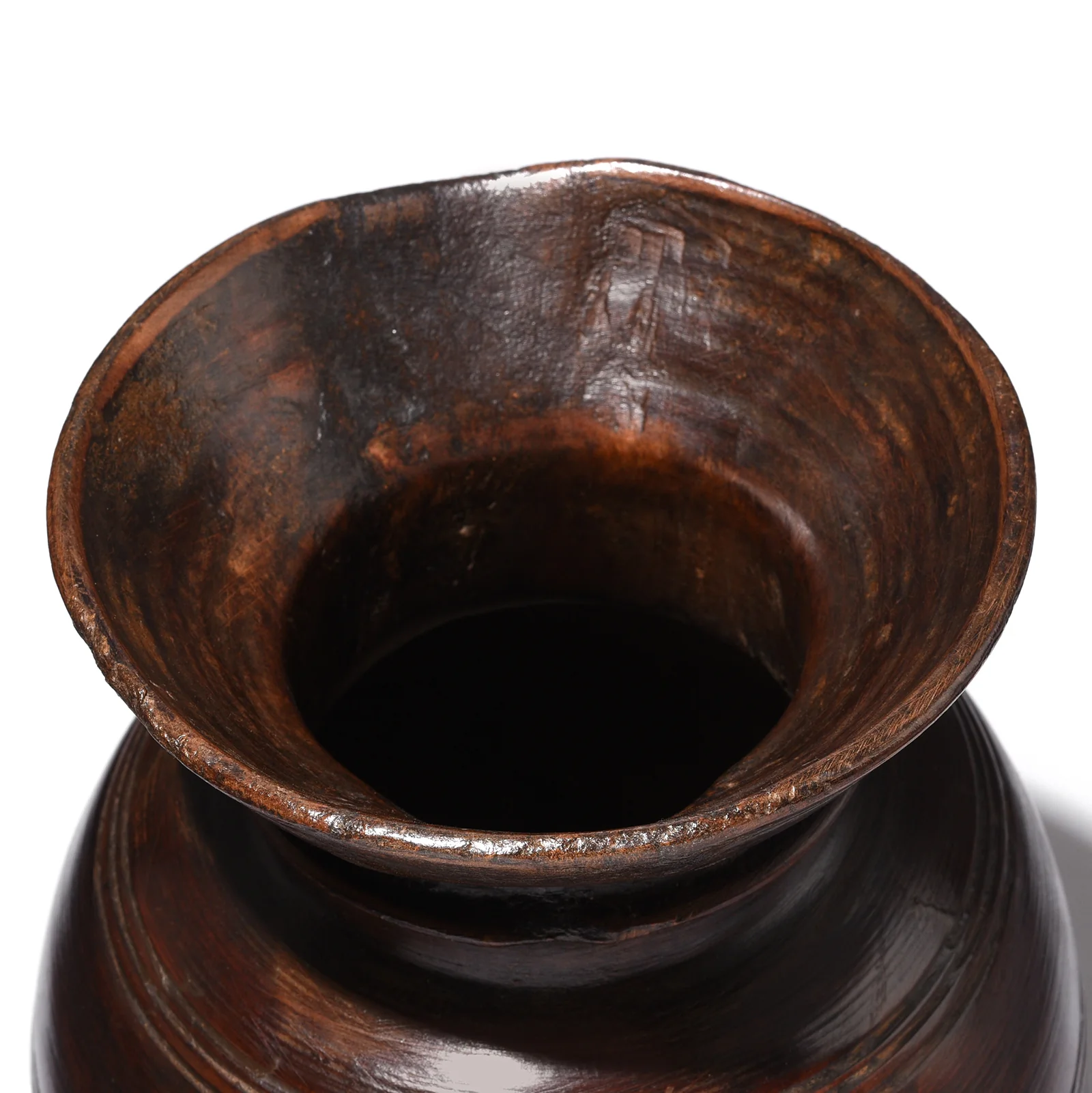 Turned Cedar Pot From Kullu - Ca 1940's - Image 2