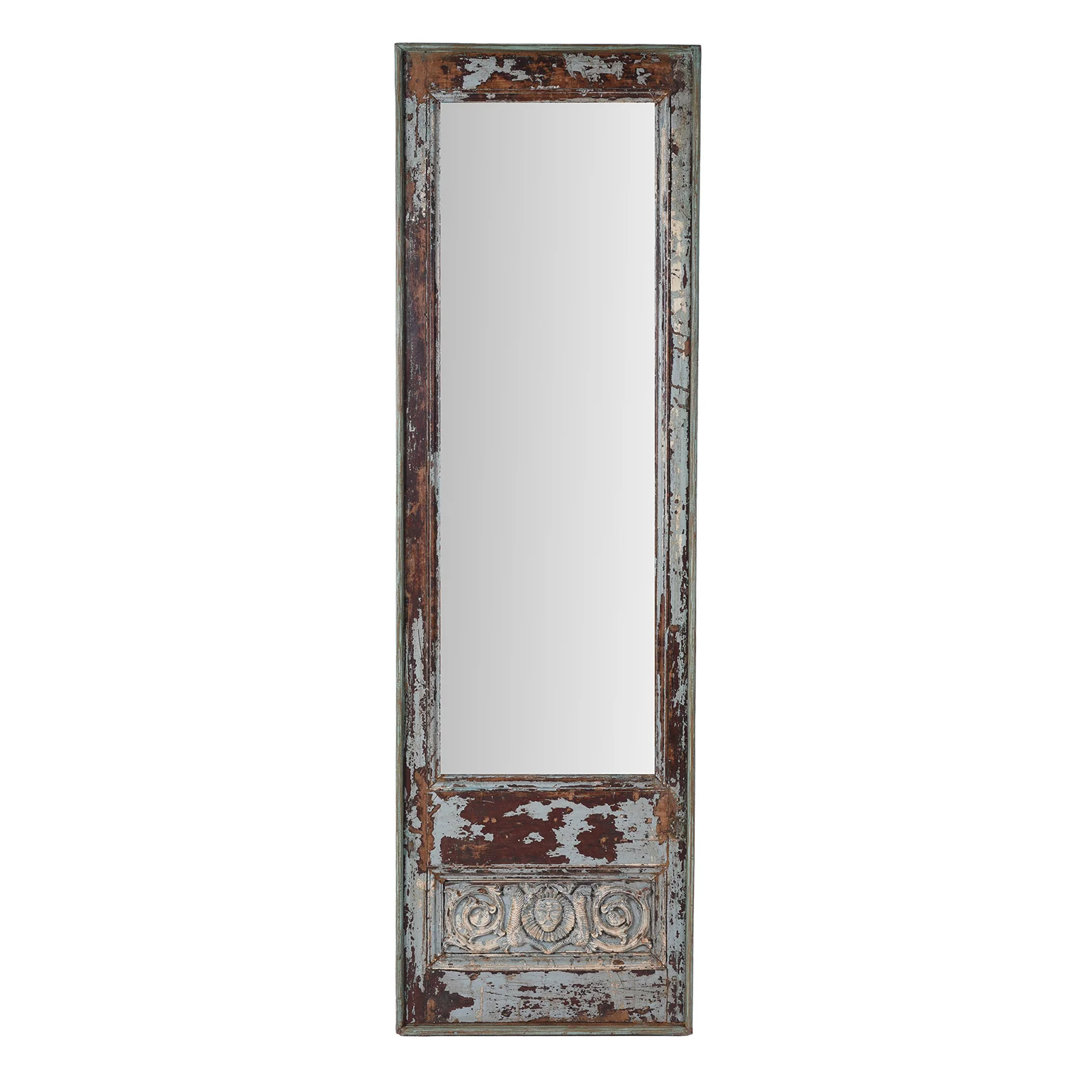 Painted Long Mirror From Gujarat - 19th Century