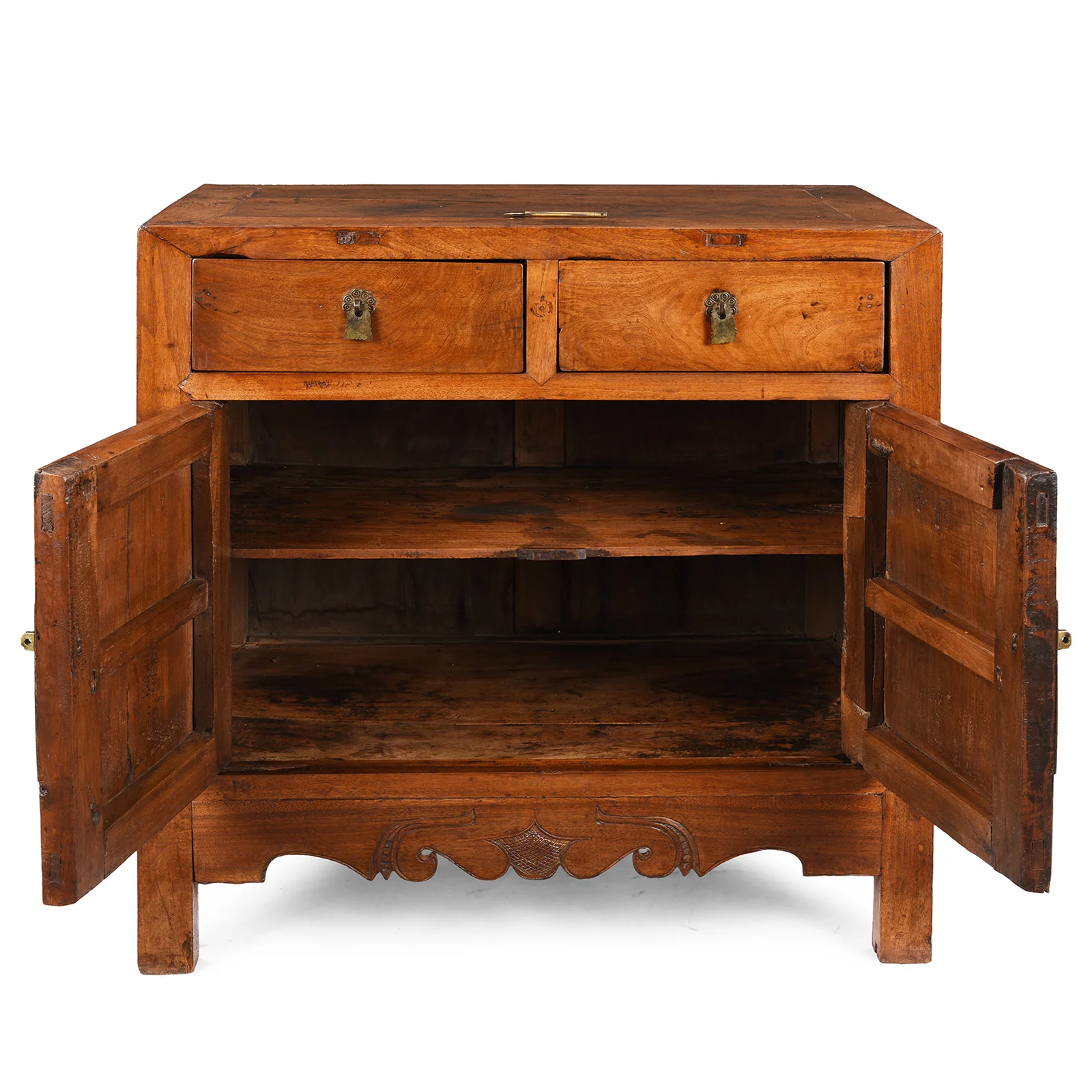 Two Drawer Walnut Side Cabinet From Shanxi - 19th Century - Image 3