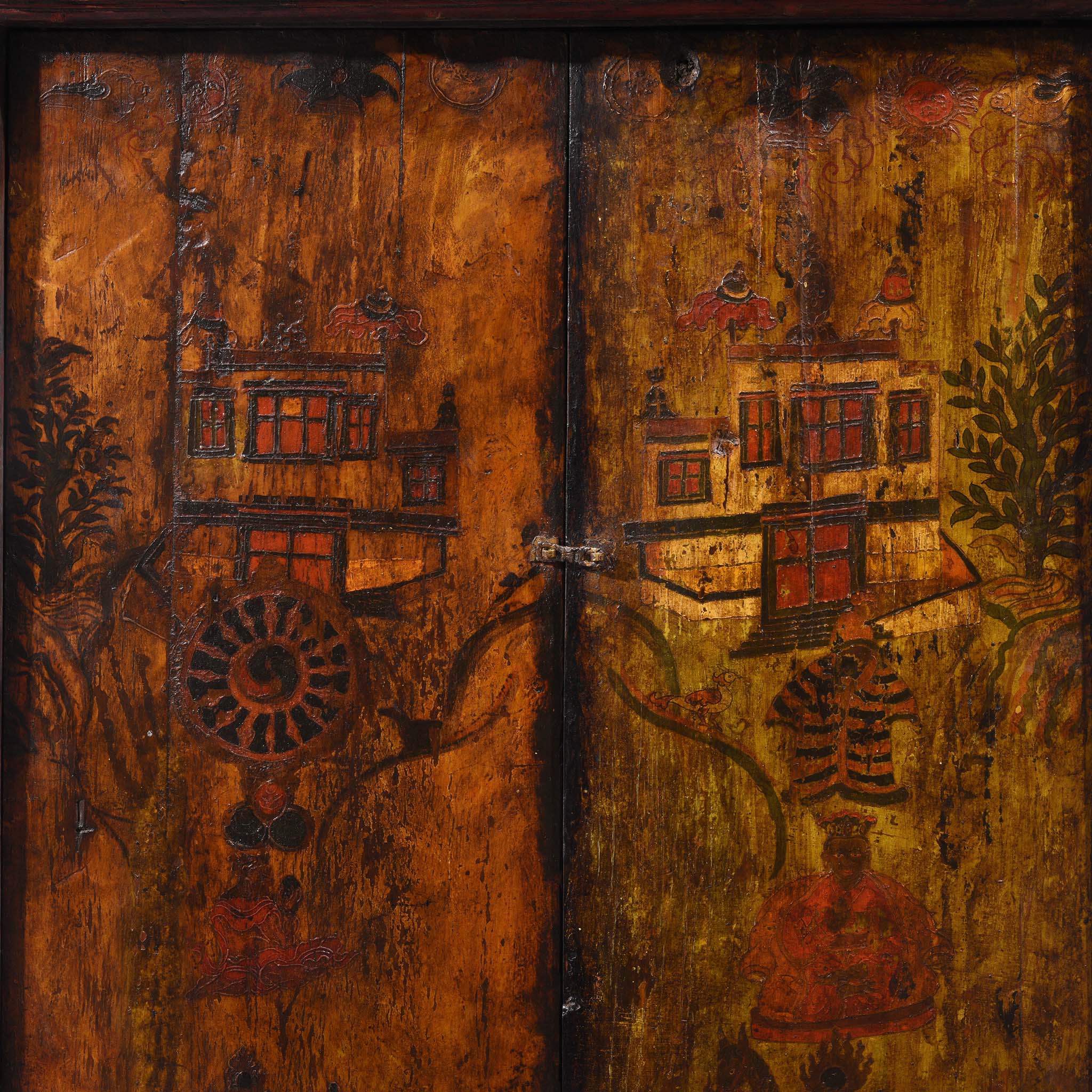 Painted Torkham Cabinet From Tibet - 18thC - Image 11