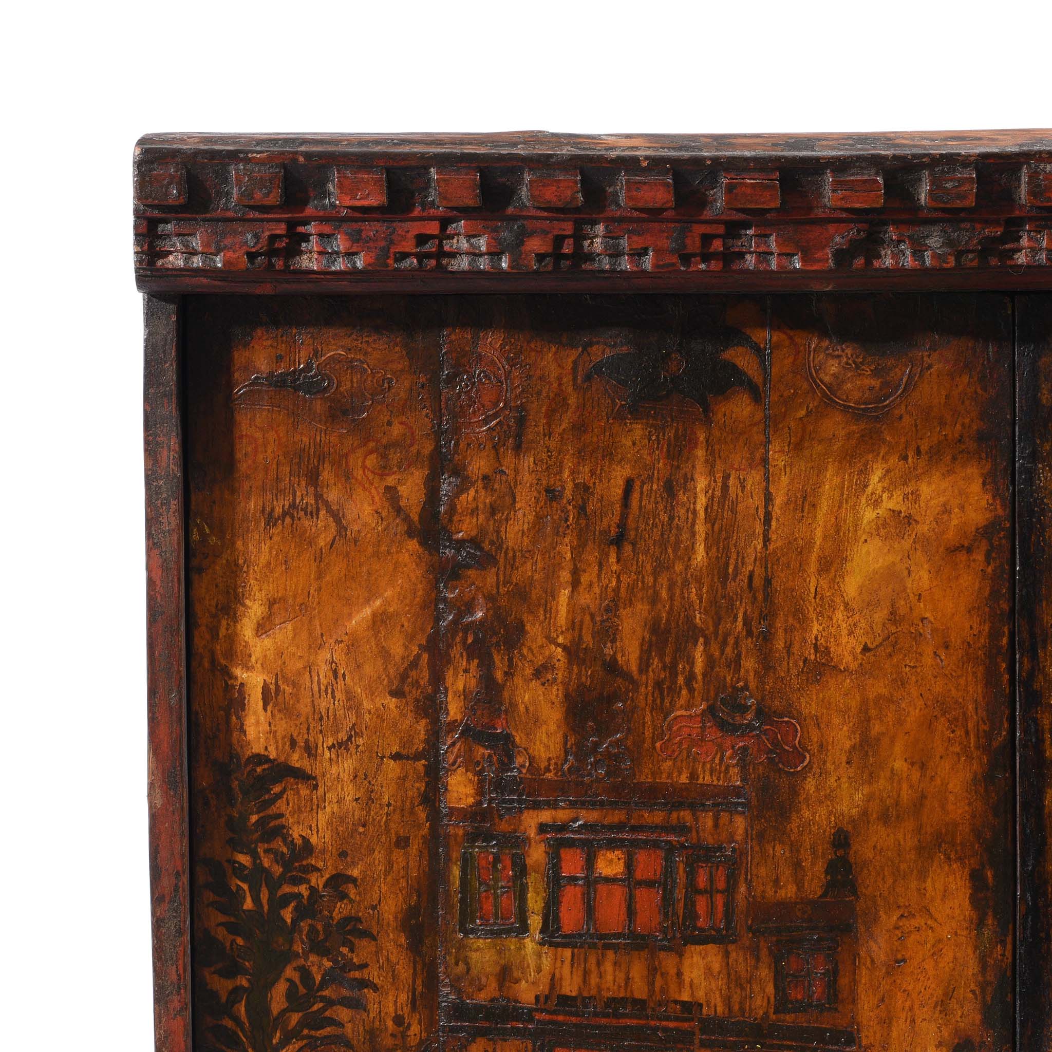 Painted Torkham Cabinet From Tibet - 18thC - Image 2