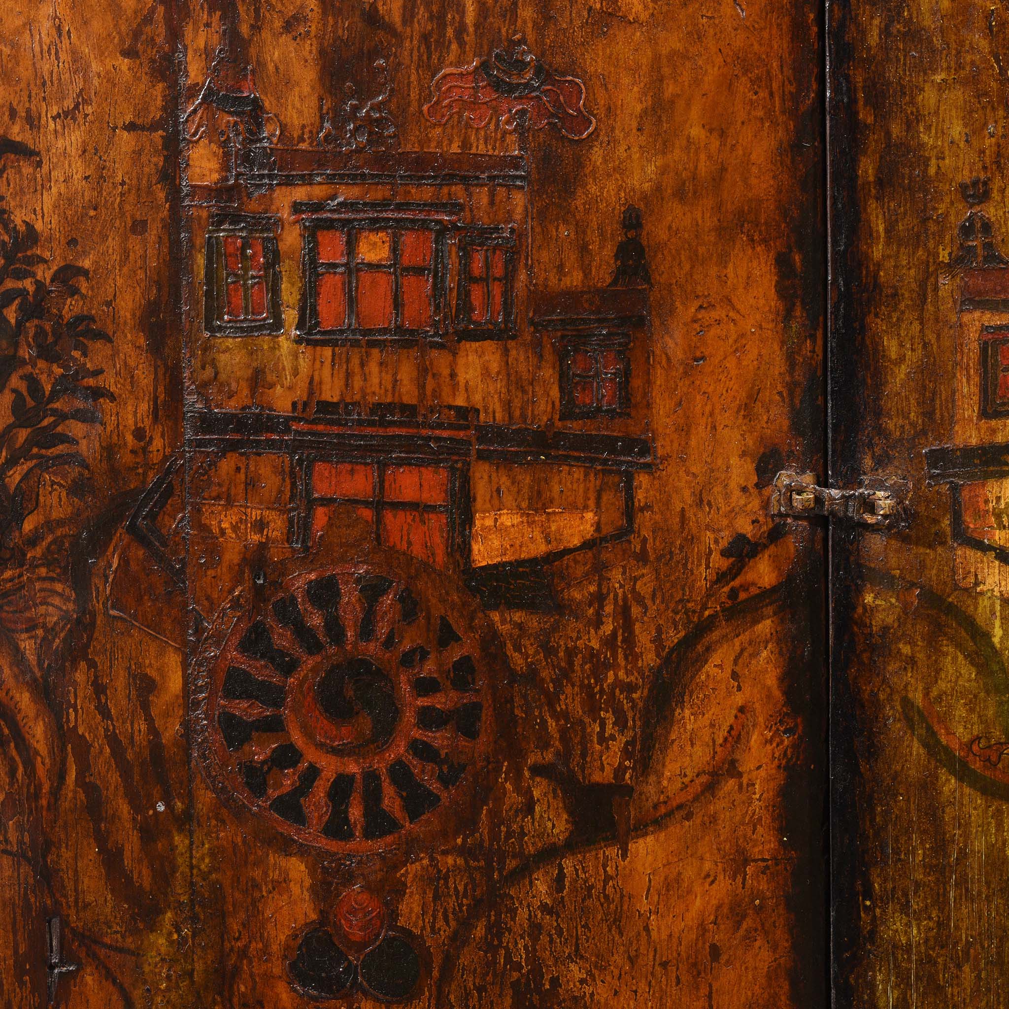 Painted Torkham Cabinet From Tibet - 18thC - Image 7