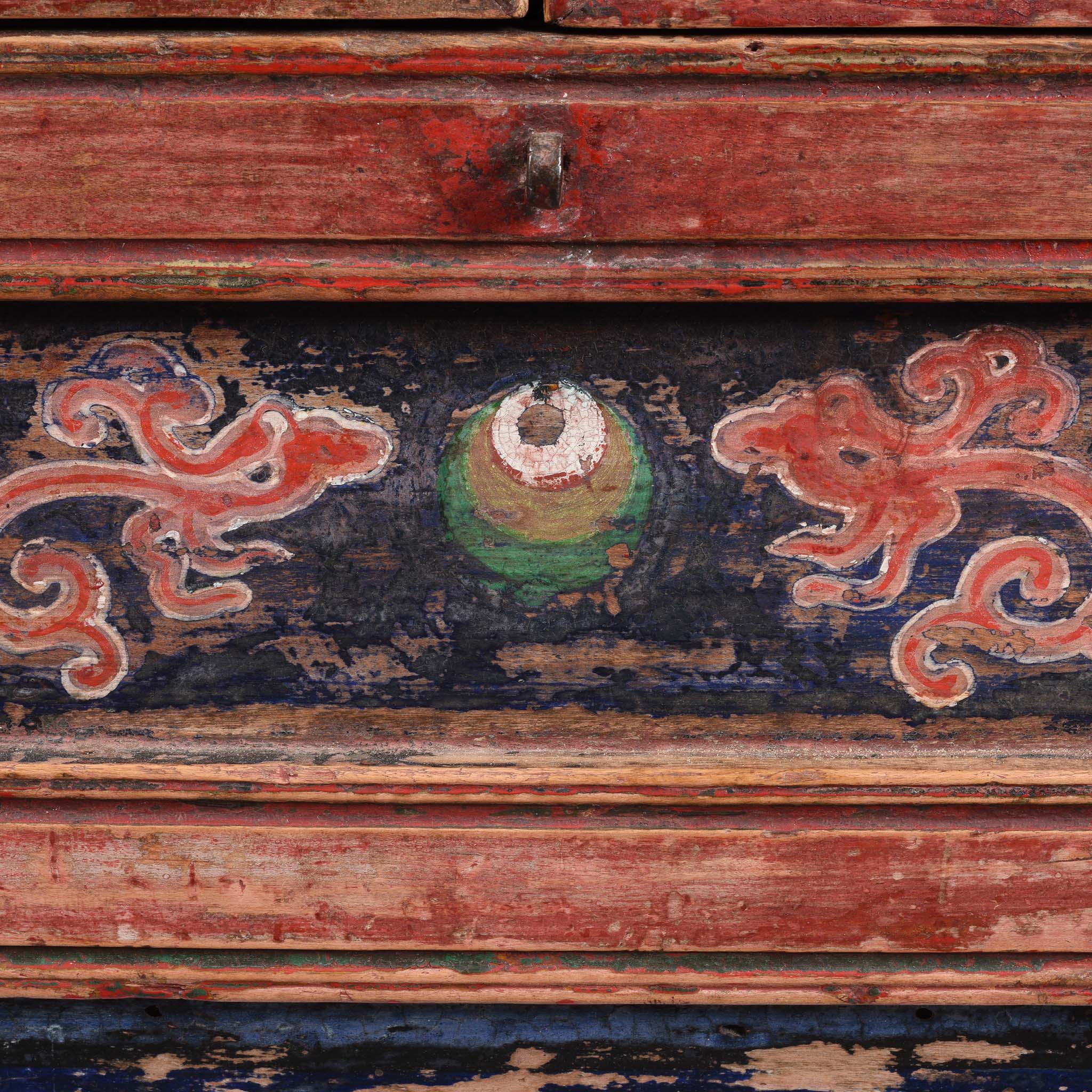 A Pair Of Painted Mongolian Side Cabinet - 19thC - Image 10