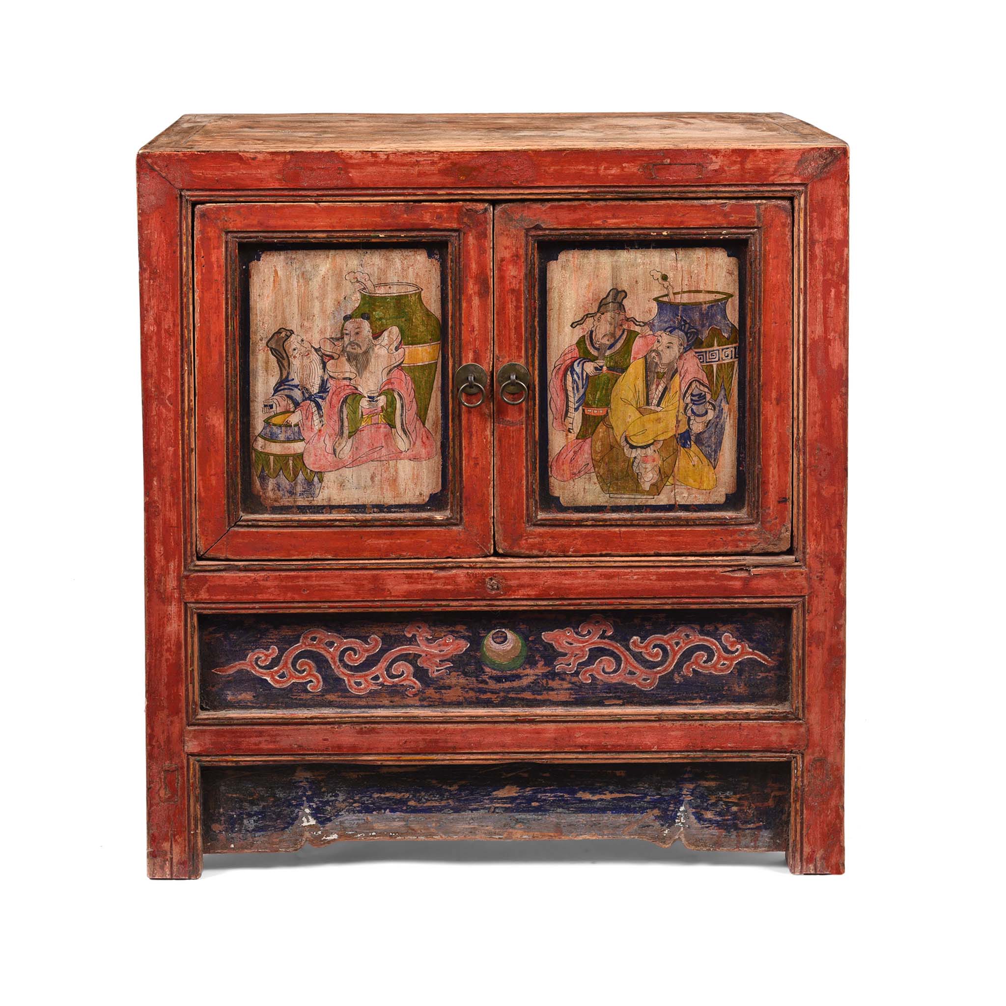 A Pair Of Painted Mongolian Side Cabinet - 19thC - Image 12