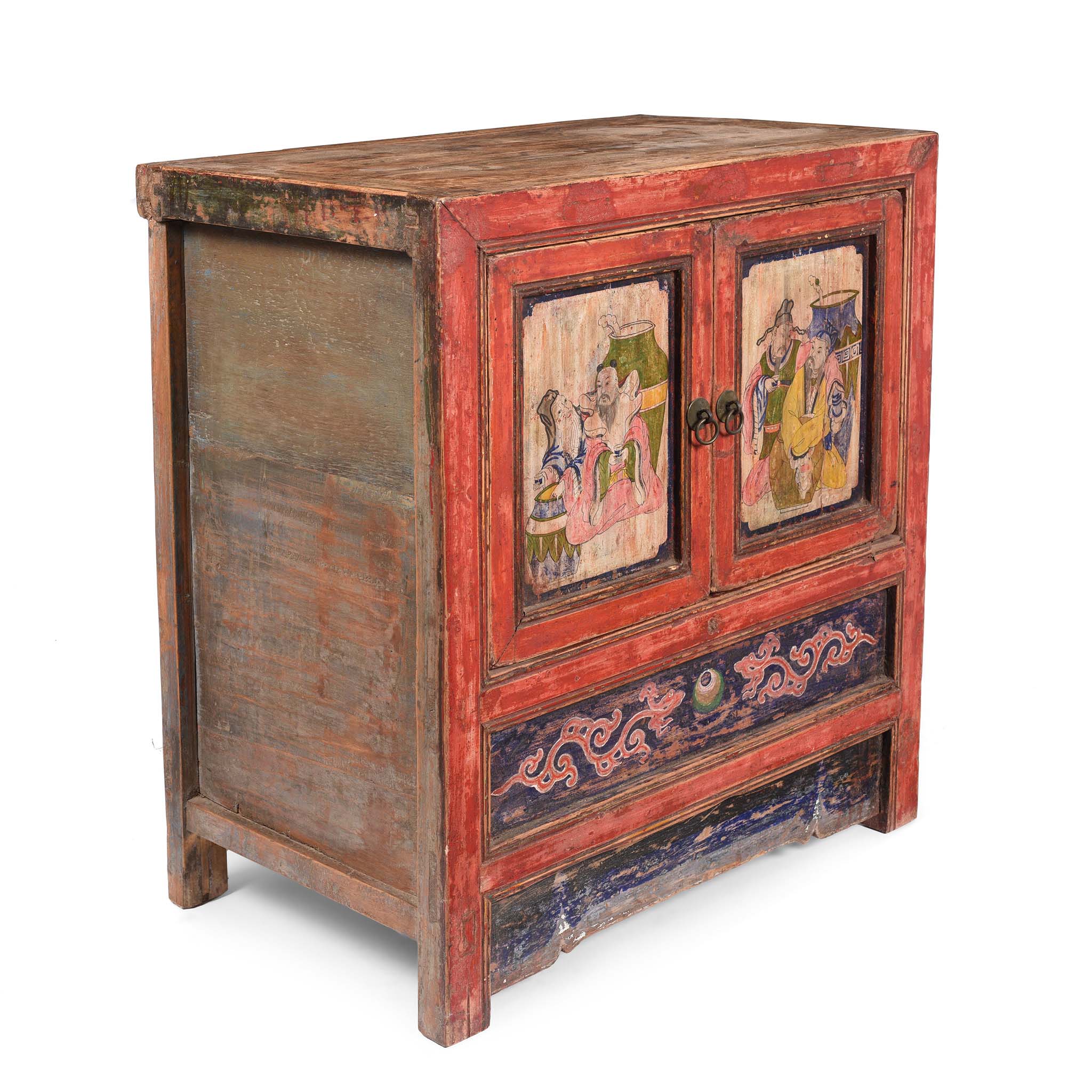 A Pair Of Painted Mongolian Side Cabinet - 19thC - Image 13