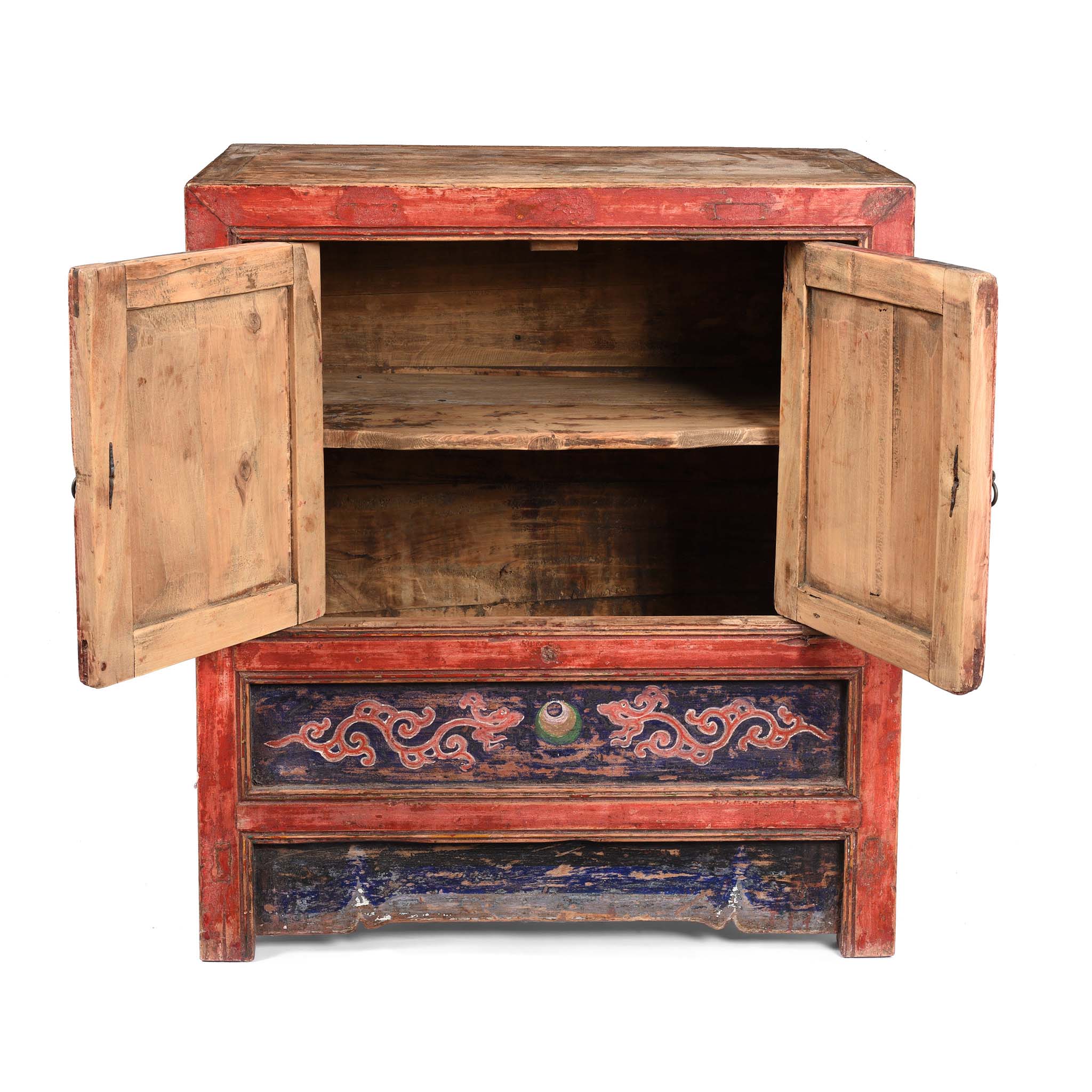 A Pair Of Painted Mongolian Side Cabinet - 19thC - Image 14