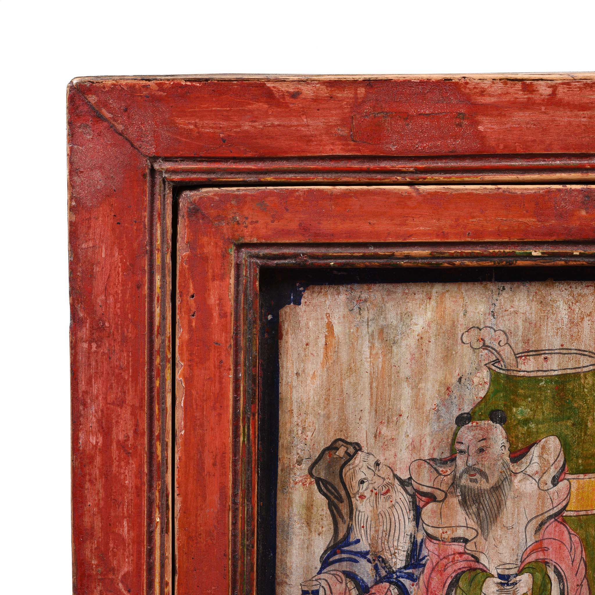 A Pair Of Painted Mongolian Side Cabinet - 19thC - Image 20