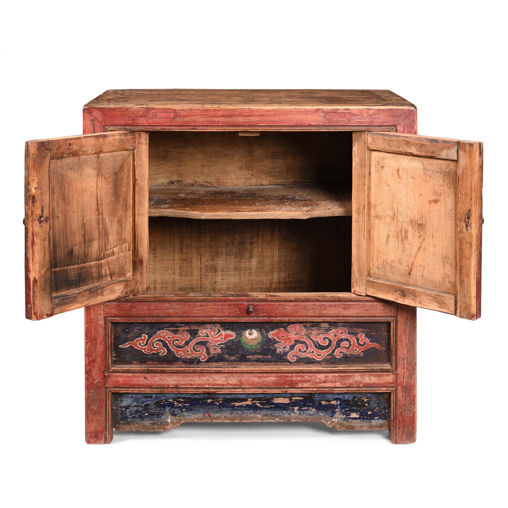 A Pair Of Painted Mongolian Side Cabinet - 19thC - Image 4