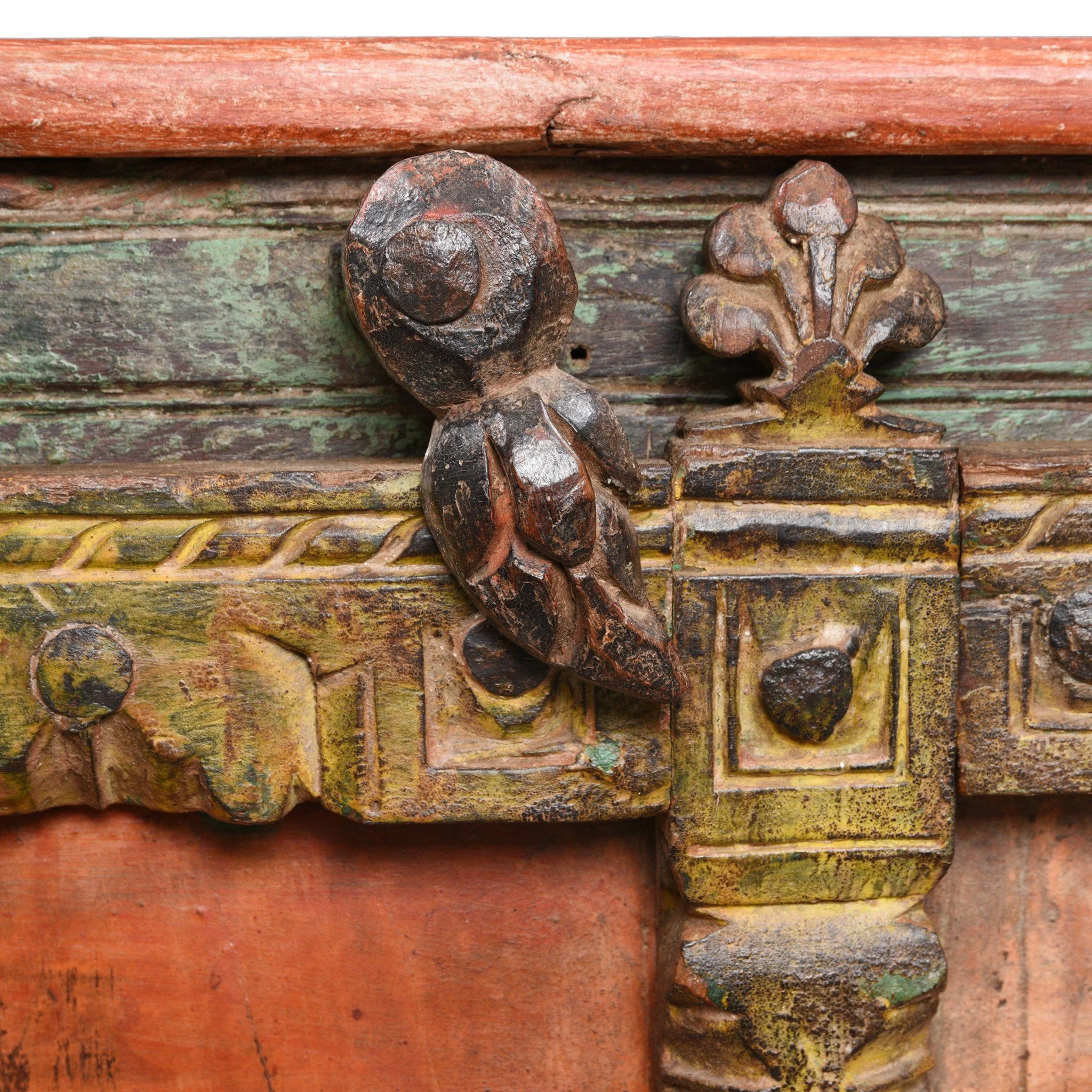 Vermillion Painted Cabinet From Gujarat - 19thC - Image 2