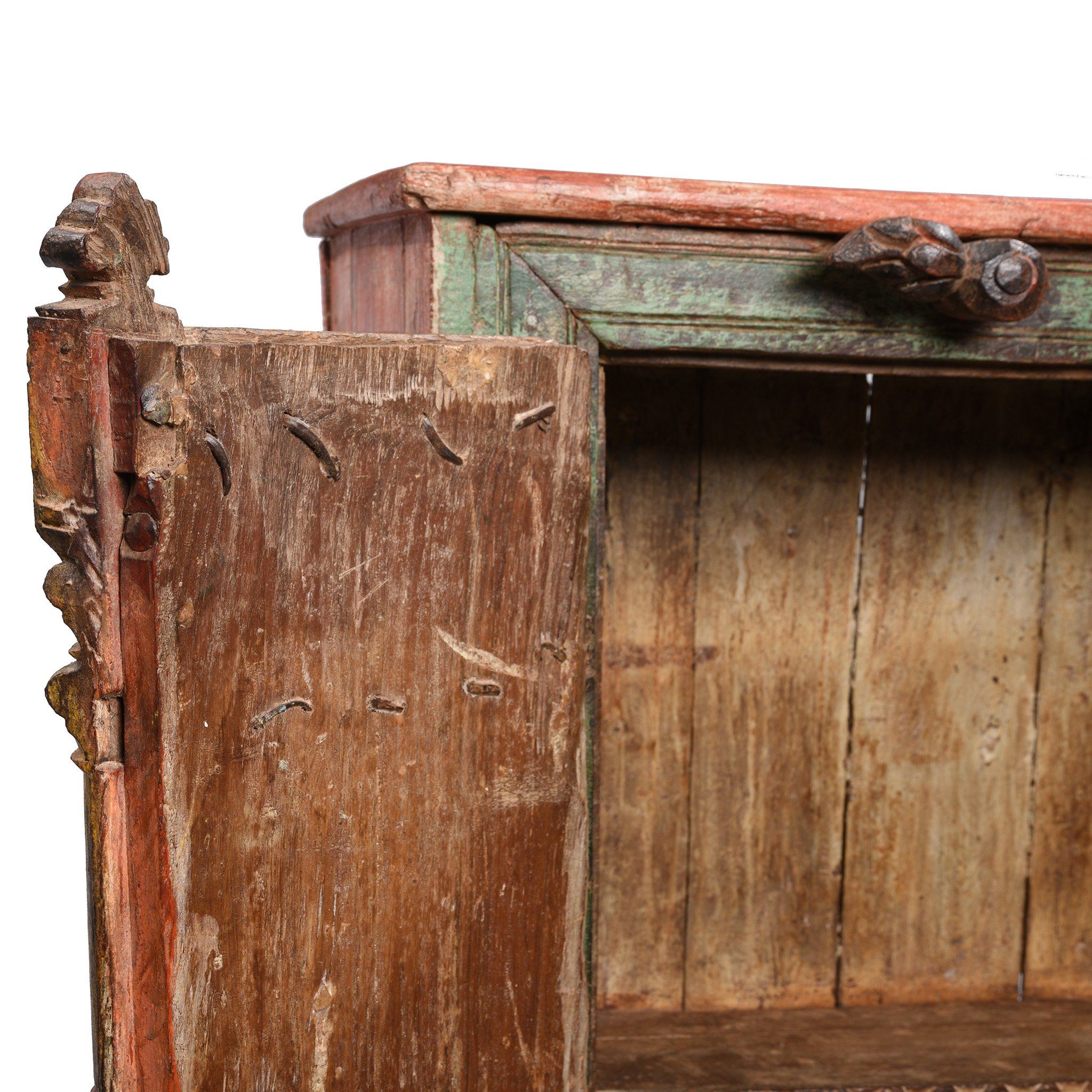Vermillion Painted Cabinet From Gujarat - 19thC - Image 9