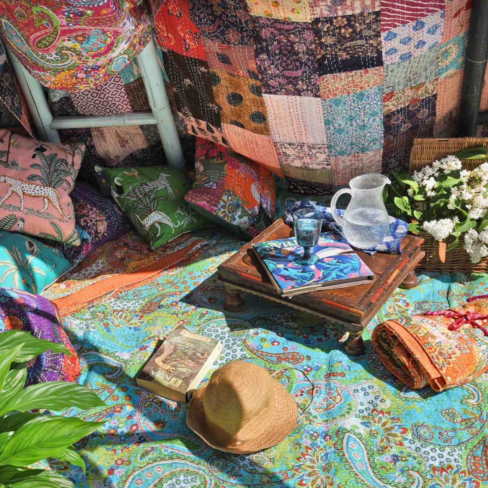 Vintage Bengali Kantha Throw - King Size - Image 2