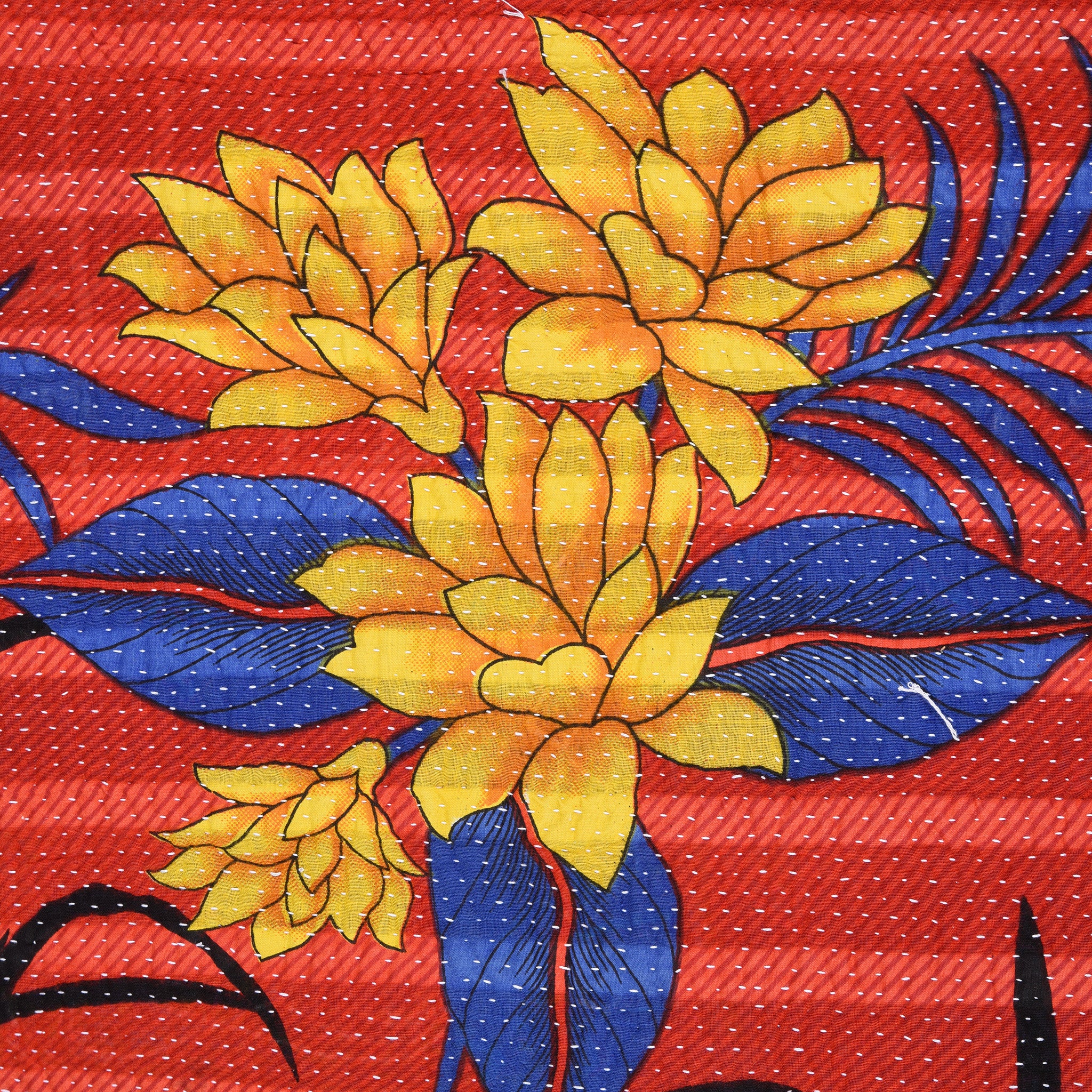 Vintage Bengali Kantha Throw - King Size - Image 7