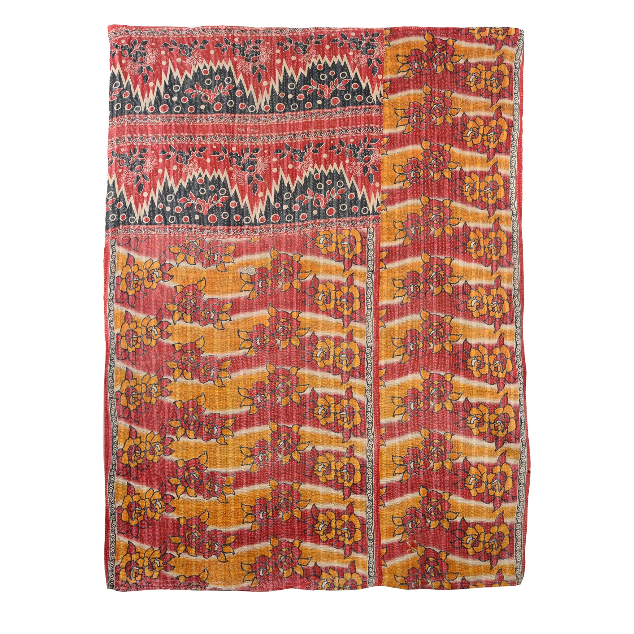 Vintage Bengali Kantha Throw - King Size - Image 2