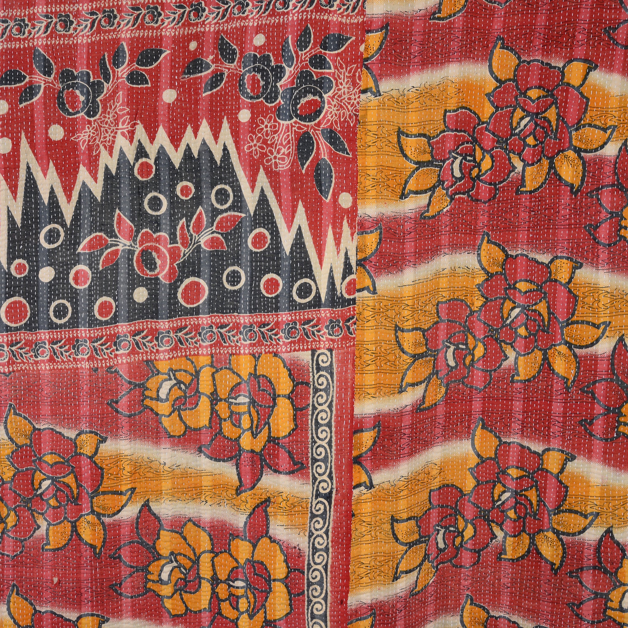 Vintage Bengali Kantha Throw - King Size - Image 5