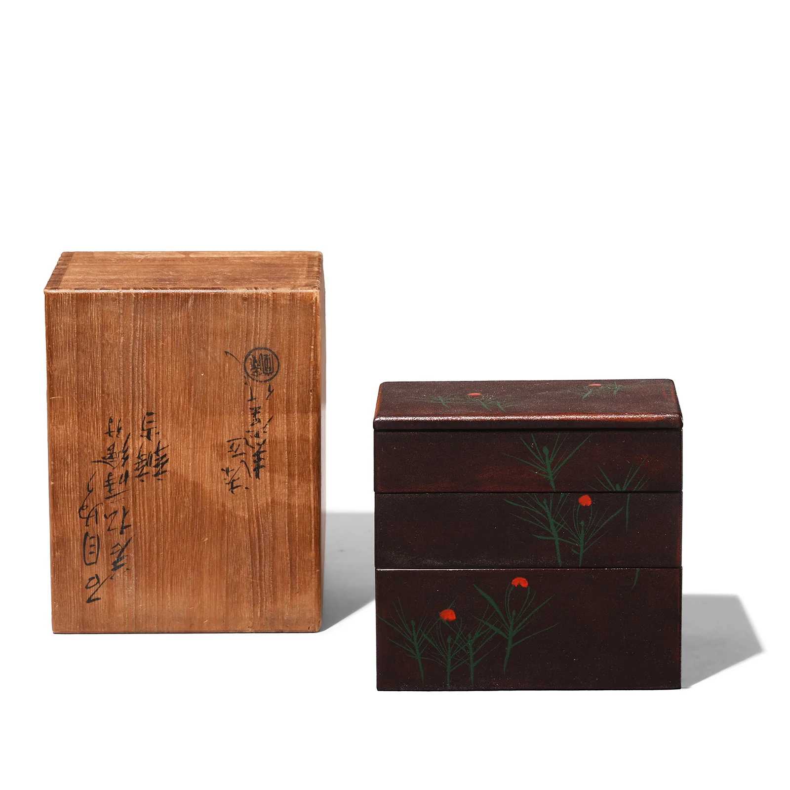 Vintage Japanese Bento Box In Original Wooden Gift Box