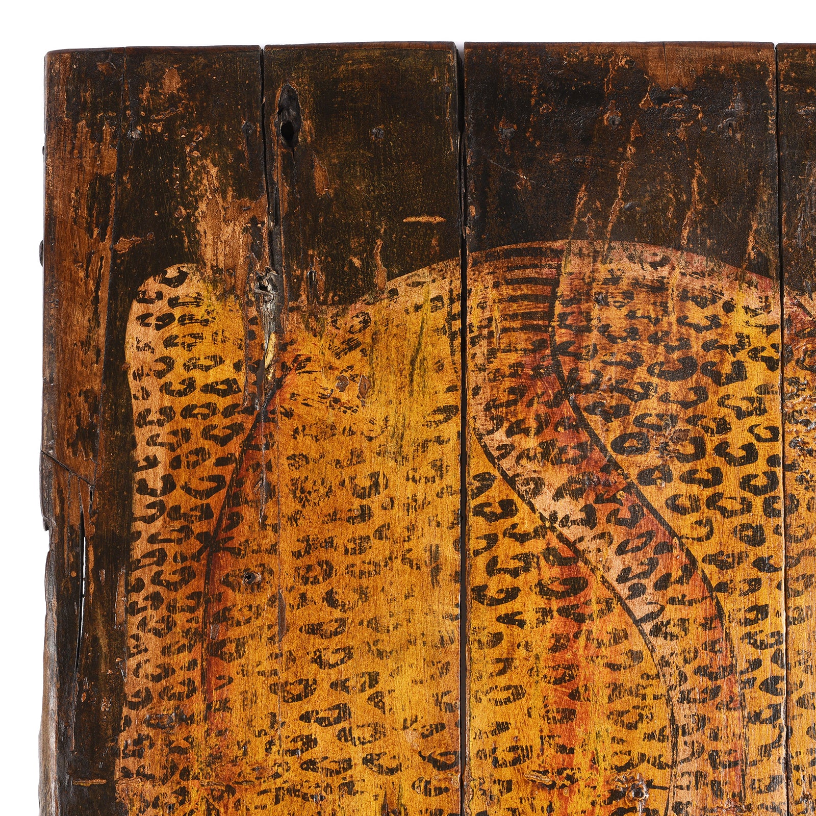 Vintage Black Painted Leopard Panel - Vertical - Image 3