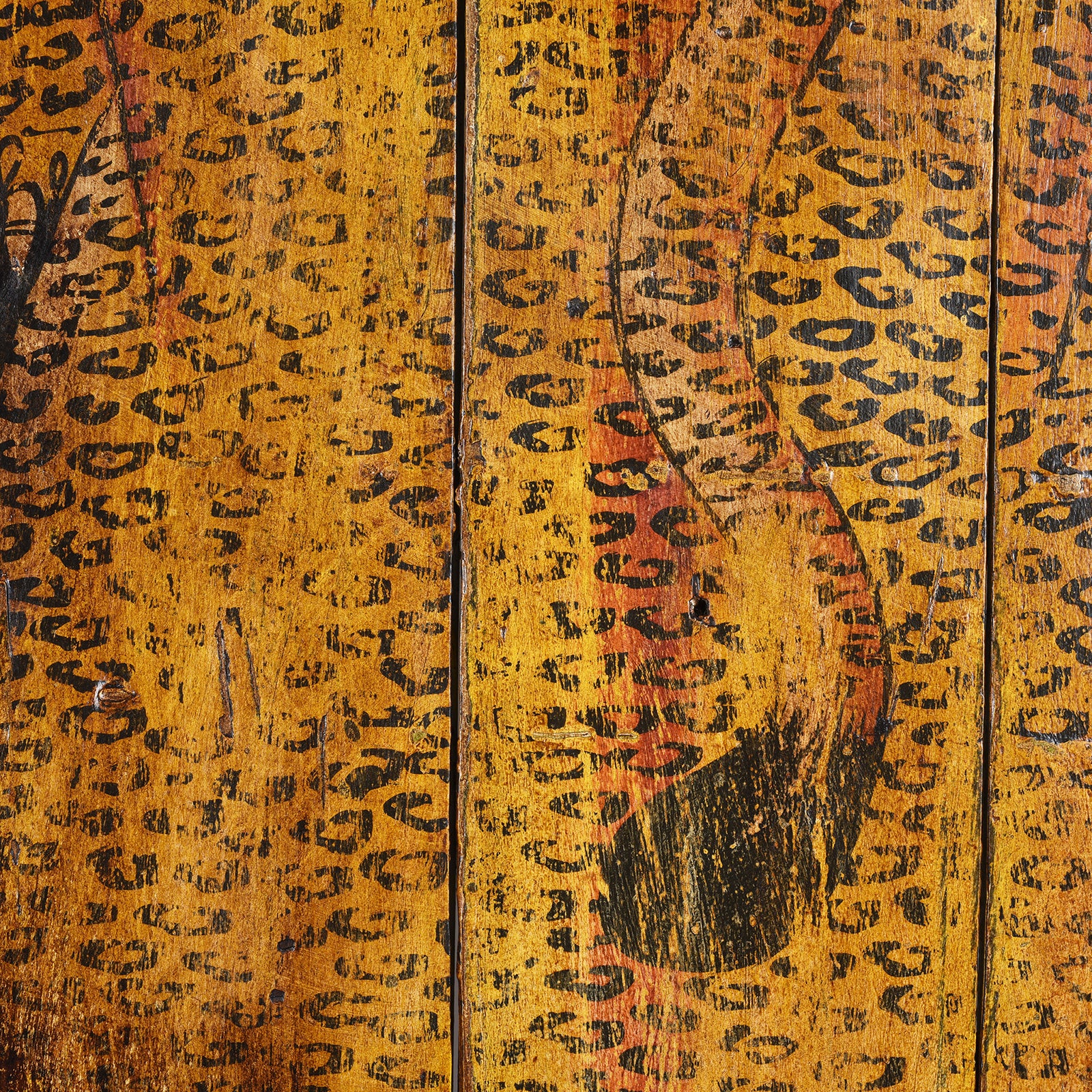 Vintage Black Painted Leopard Panel - Vertical - Image 4