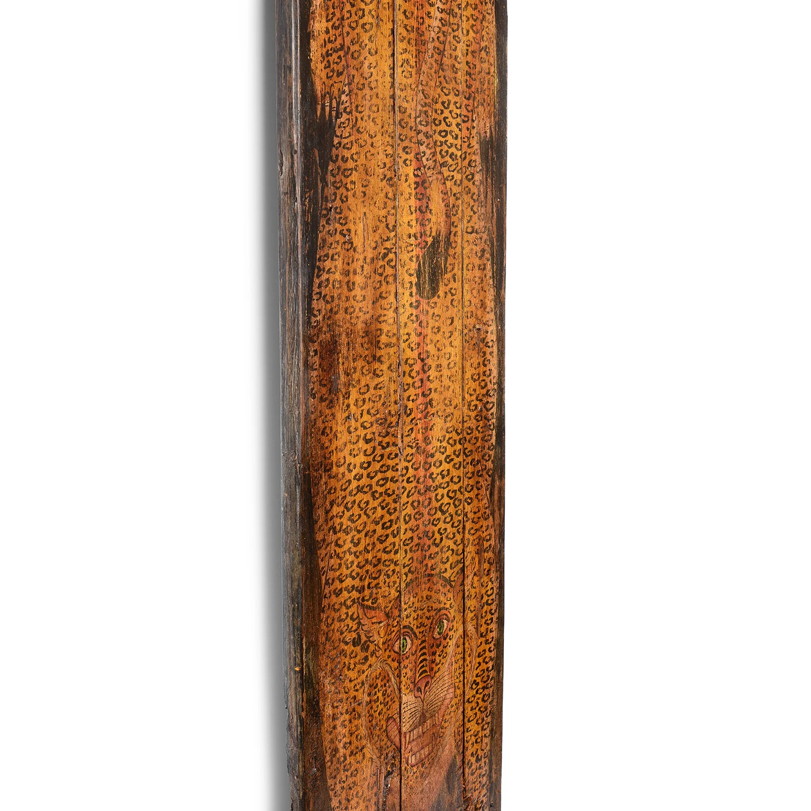 Vintage Black Painted Leopard Panel - Vertical - Image 5