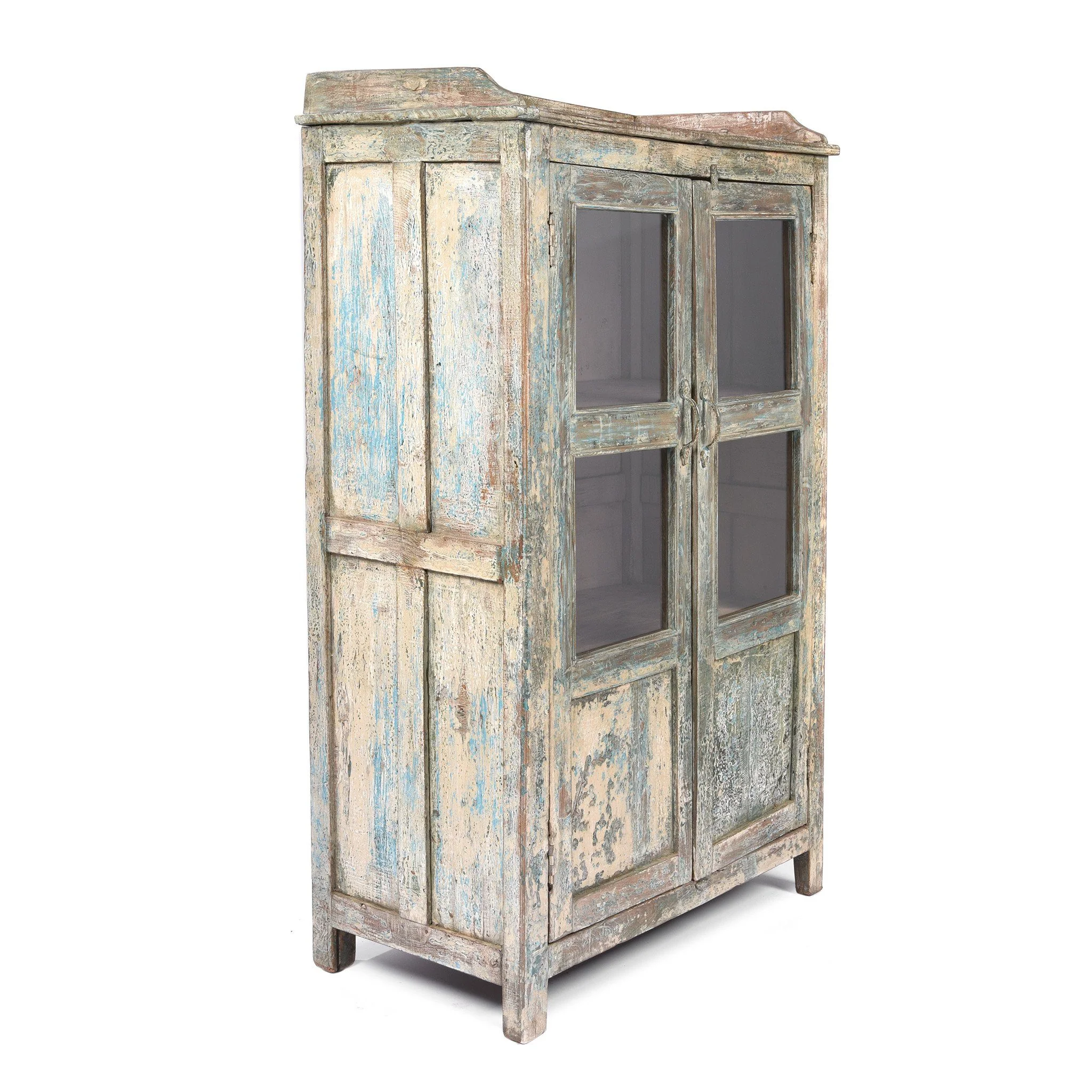 Vintage Blue Painted Display Cabinet - Ca 1920 - Image 2